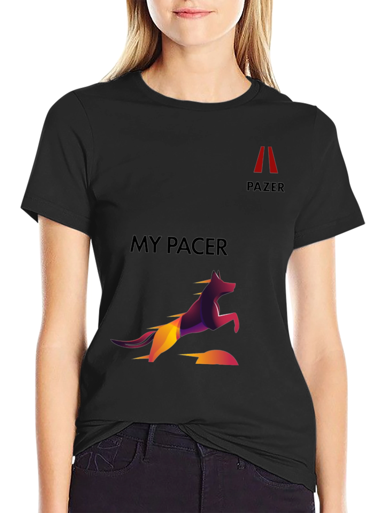 Black My Pacer Graphic Tee - Black Cotton Blend view 2
