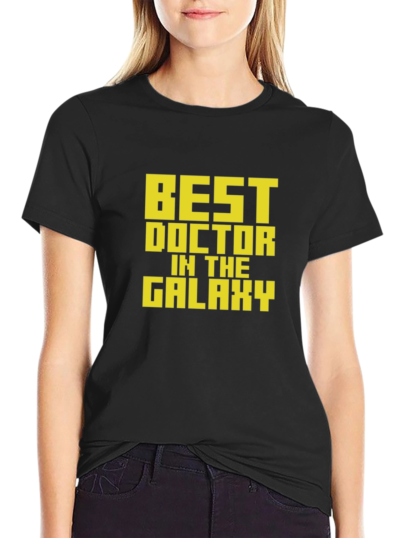 Black Best Doctor in The Galaxy T-Shirt view 2