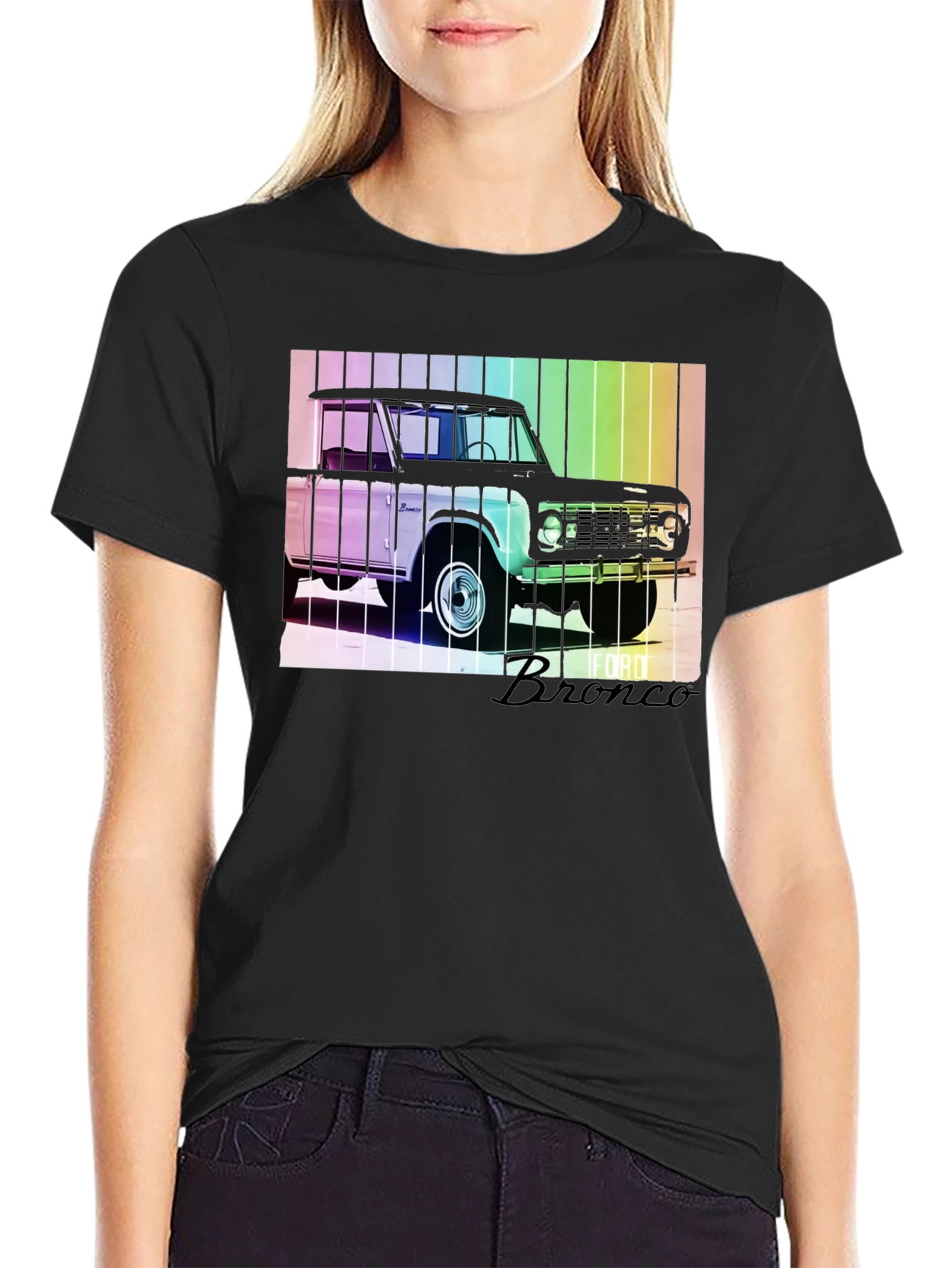 Black Retro Ford Bronco Graphic Tee view 2