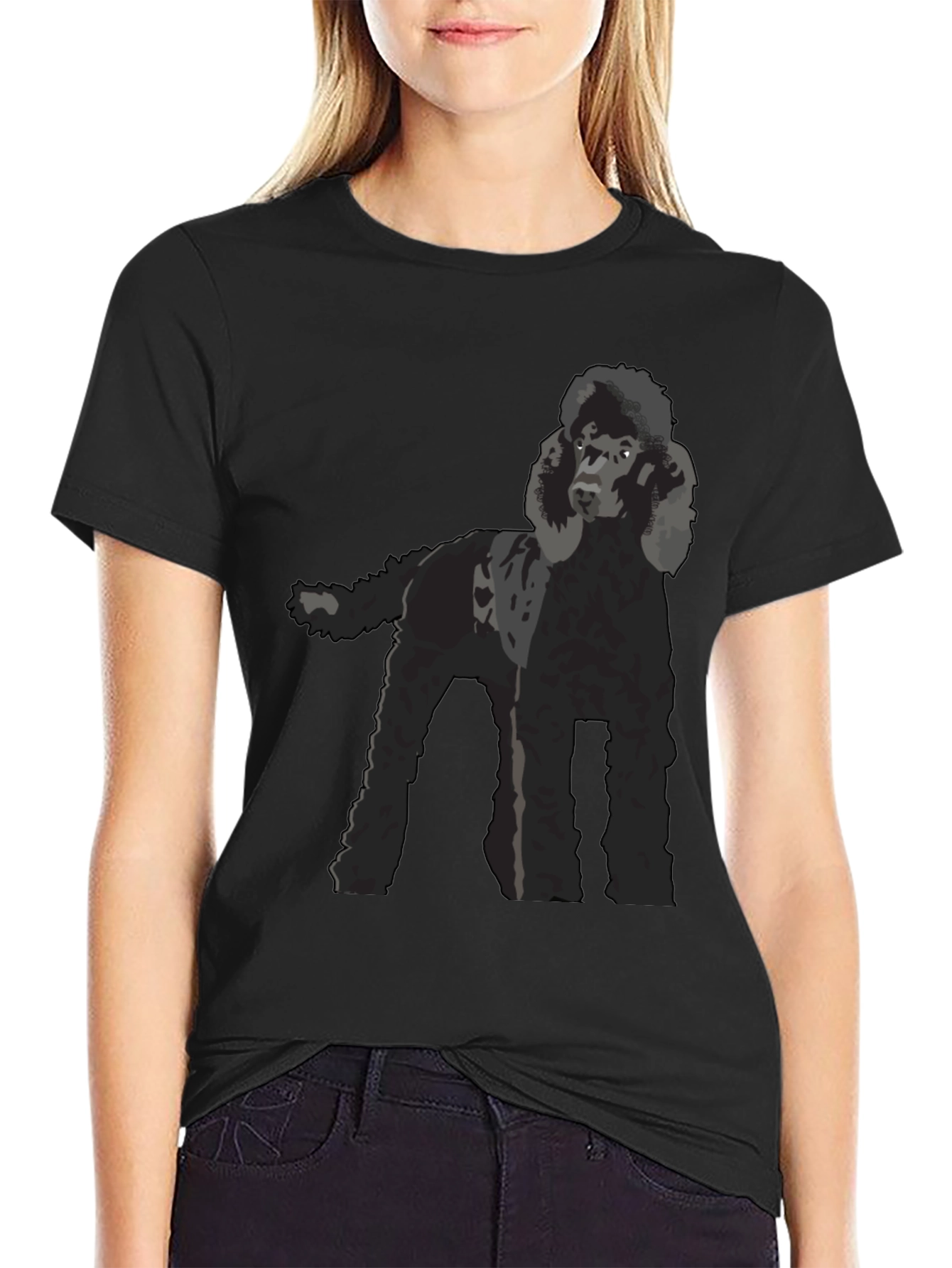 Black Poodle Graphic T-Shirt - Black Dog Lover Tee view 2