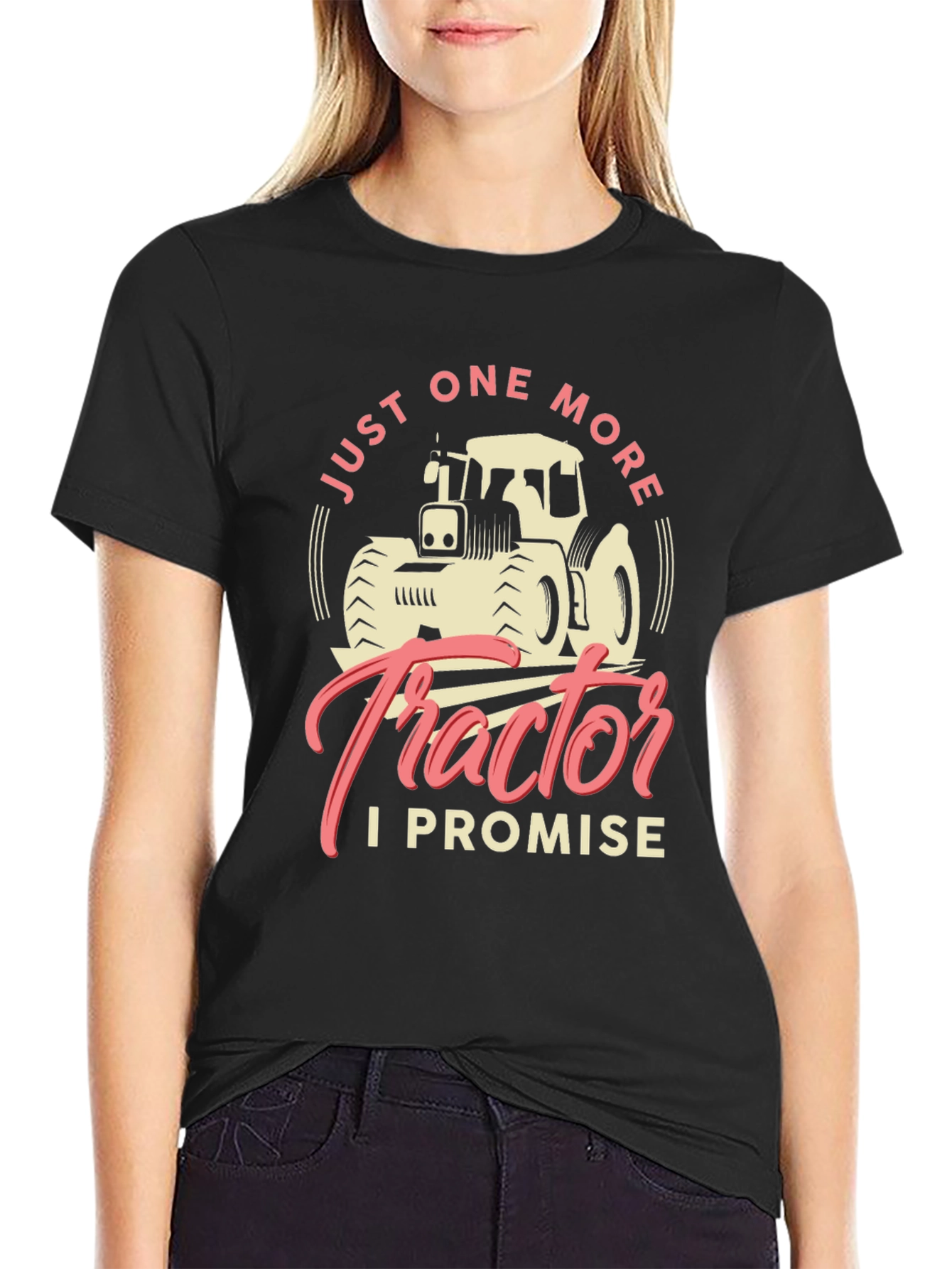 Black Just One More Tractor T-Shirt view 2