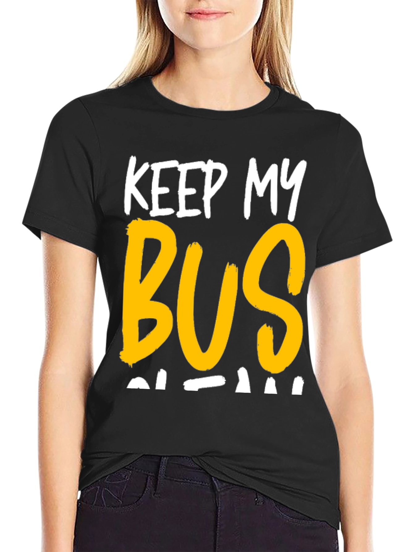 Black Keep My Bus Clean Graphic Tee view 2
