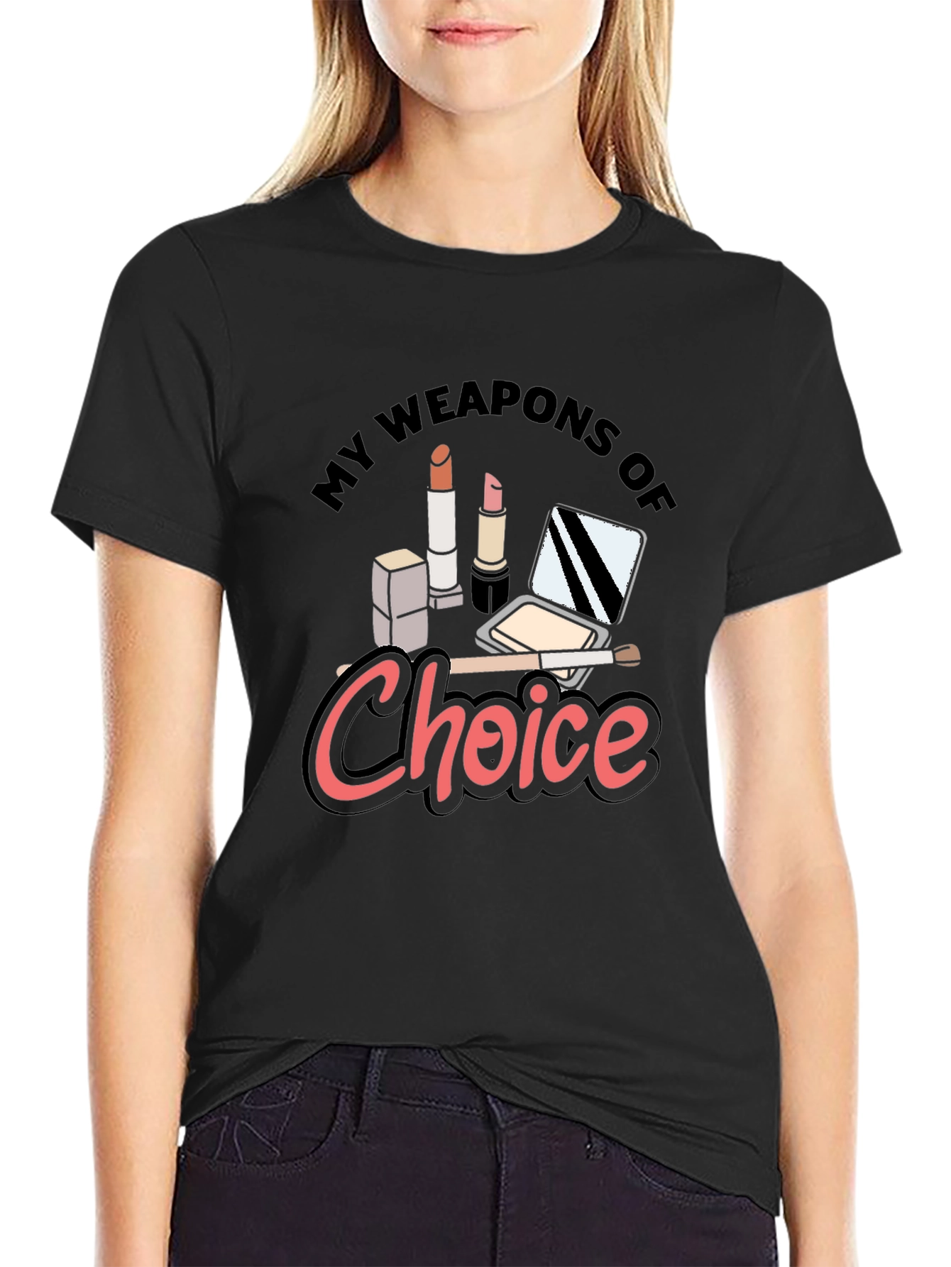 Black My Weapons of Choice Makeup T-Shirt view 2