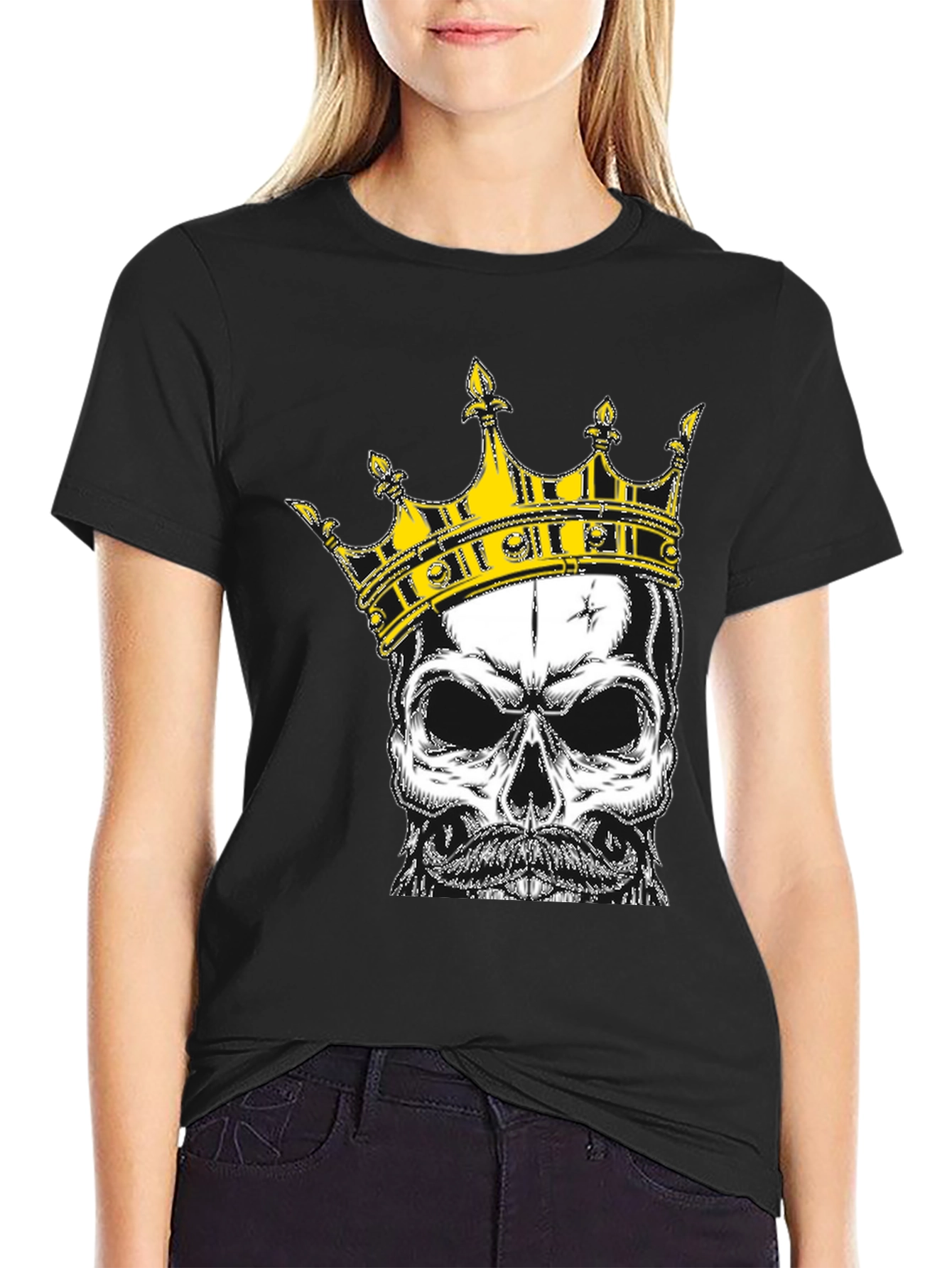 Black Skull King Graphic Tee - Black T-Shirt view 2