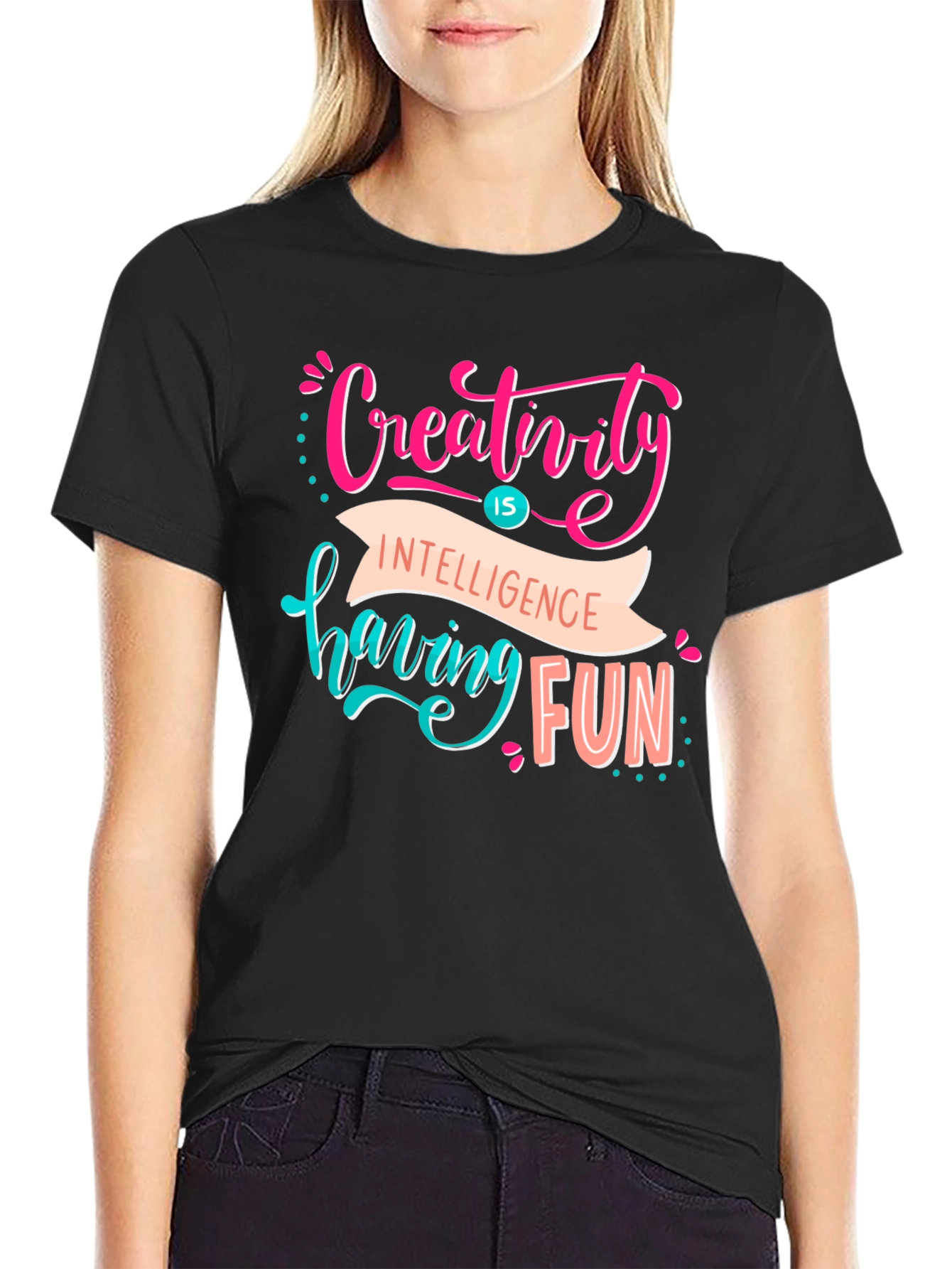 Black Creativity T-Shirt - Fun, Stylish Design view 2