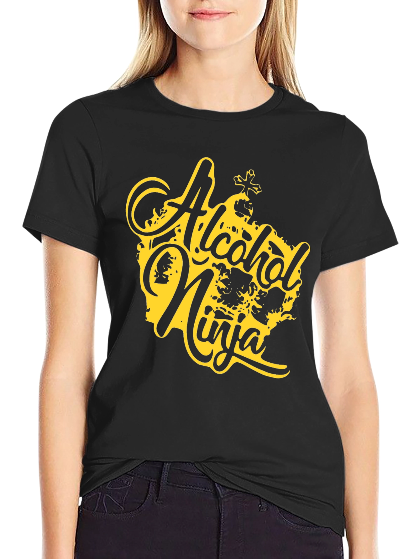Black Alcohol Ninja Black Graphic Tee view 2