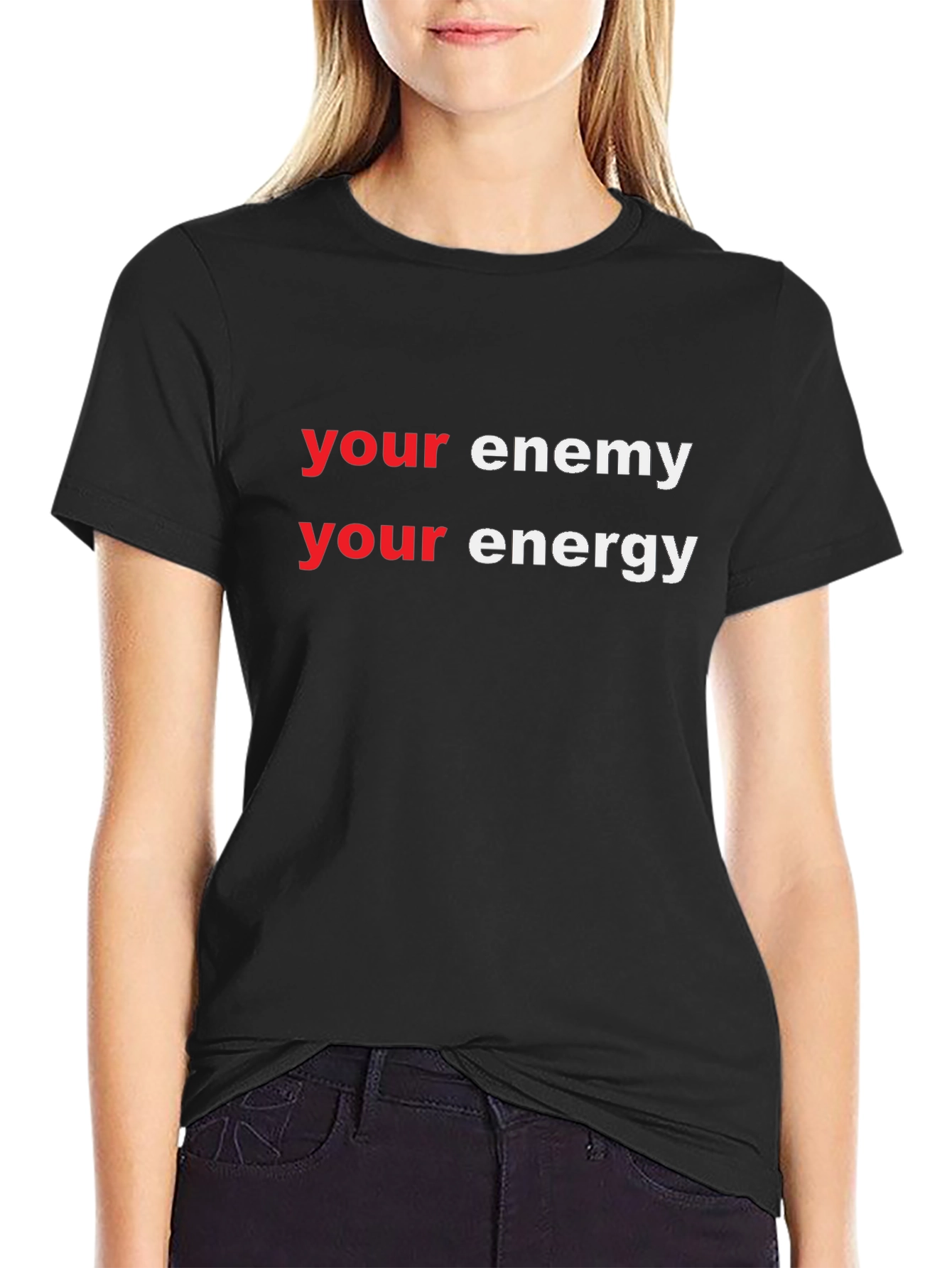 Black Your Enemy Your Energy Graphic Tee view 2