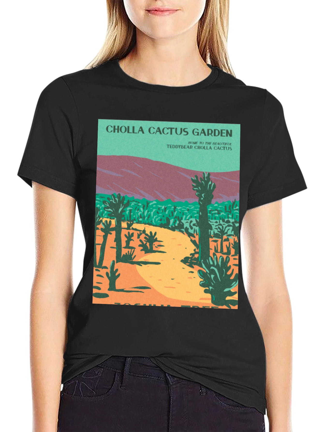 Black Cholla Cactus Garden Graphic Tee view 2