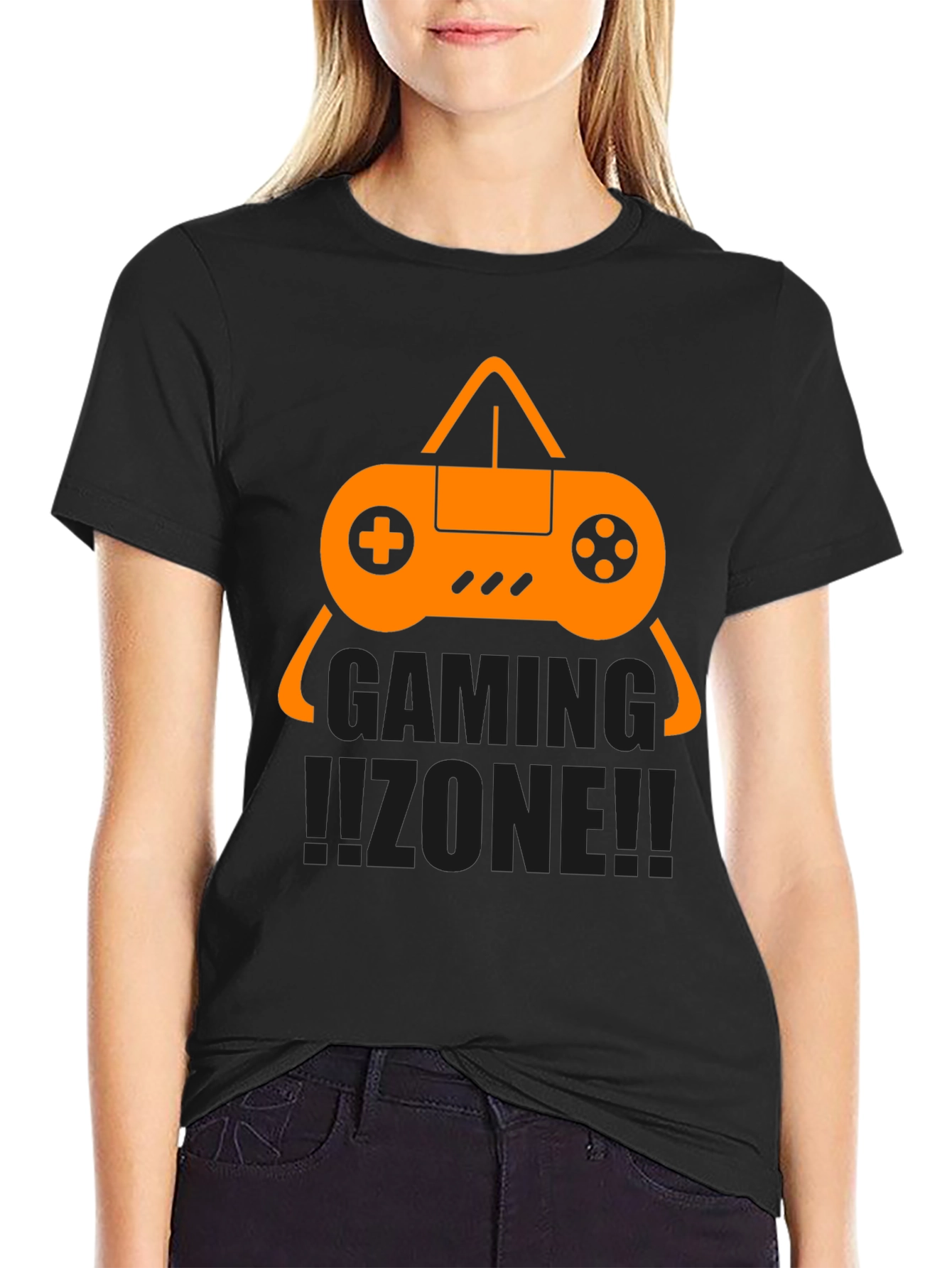 Black Gaming Zone Black T-Shirt view 2