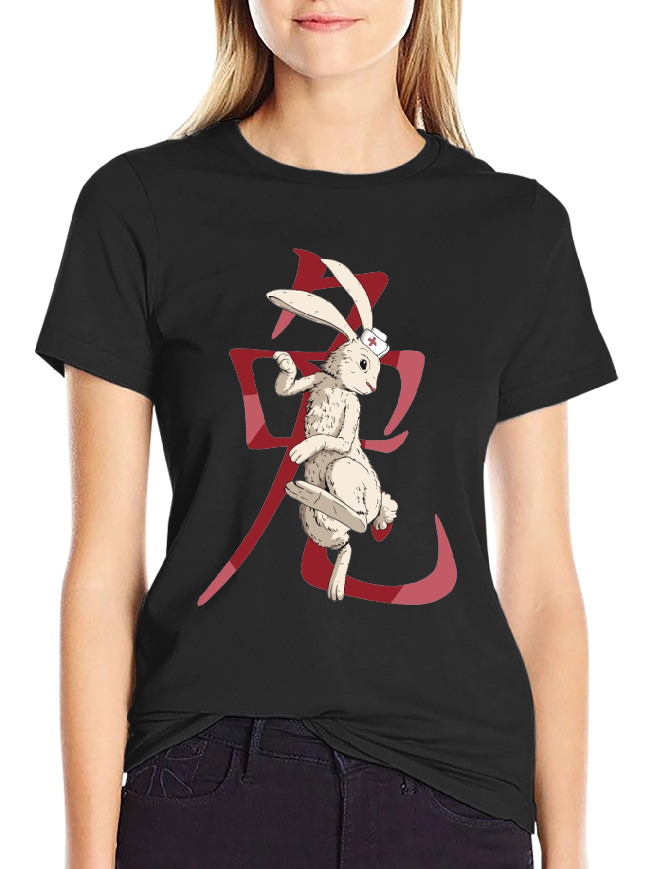 Black Rabbit Nurse Graphic Tee view 2