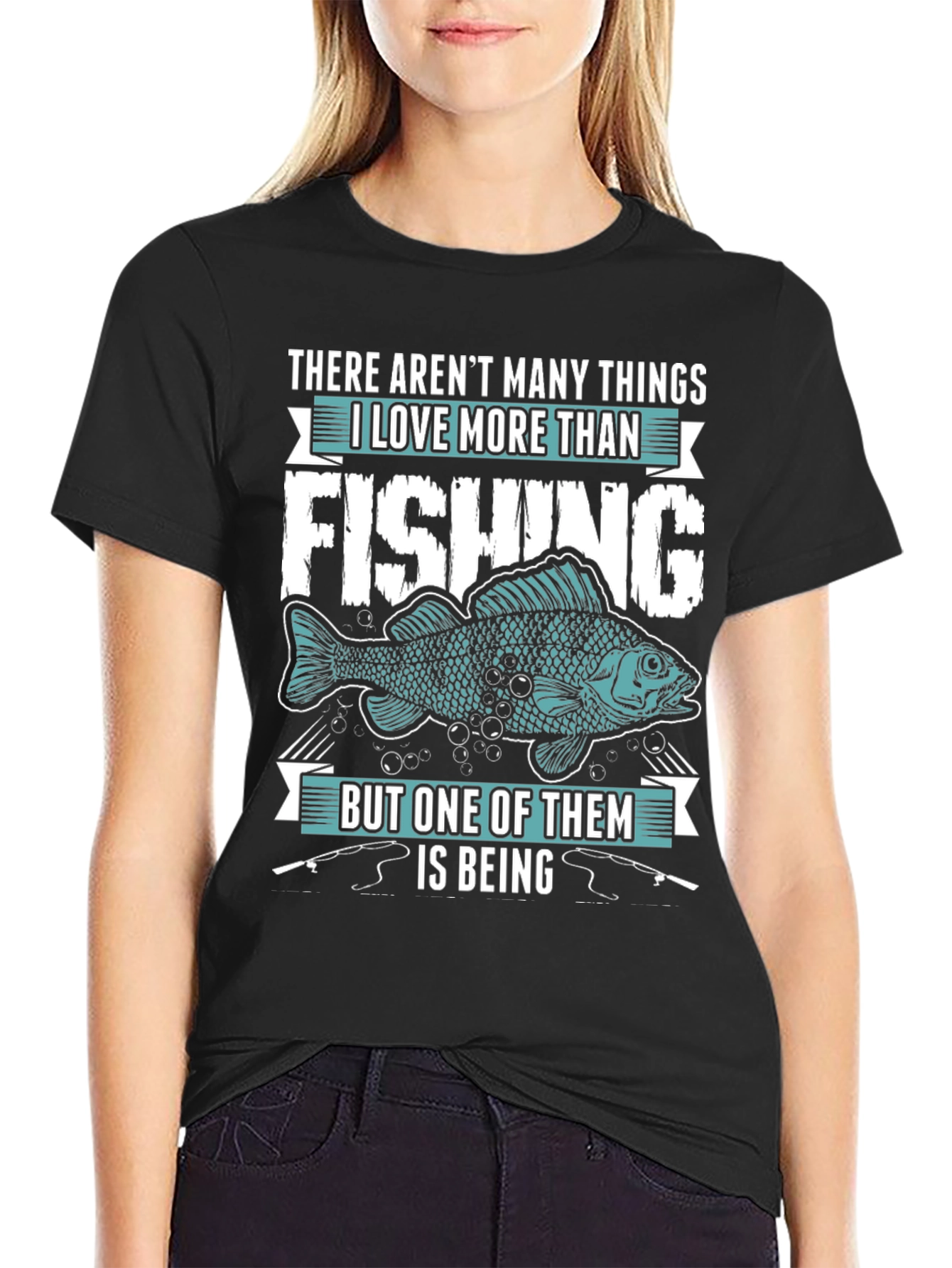 Black Fishing Lover T-Shirt - Many Things I Love view 2