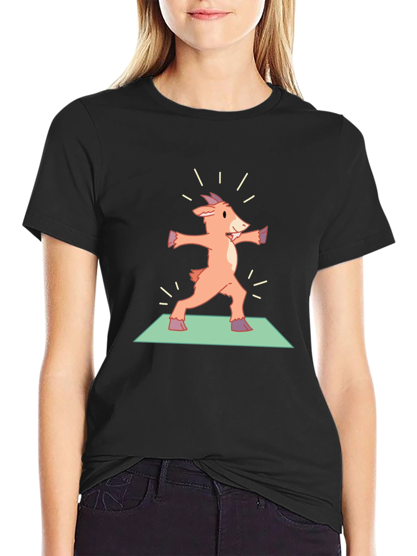 Black Yoga Goat Black T-Shirt view 2