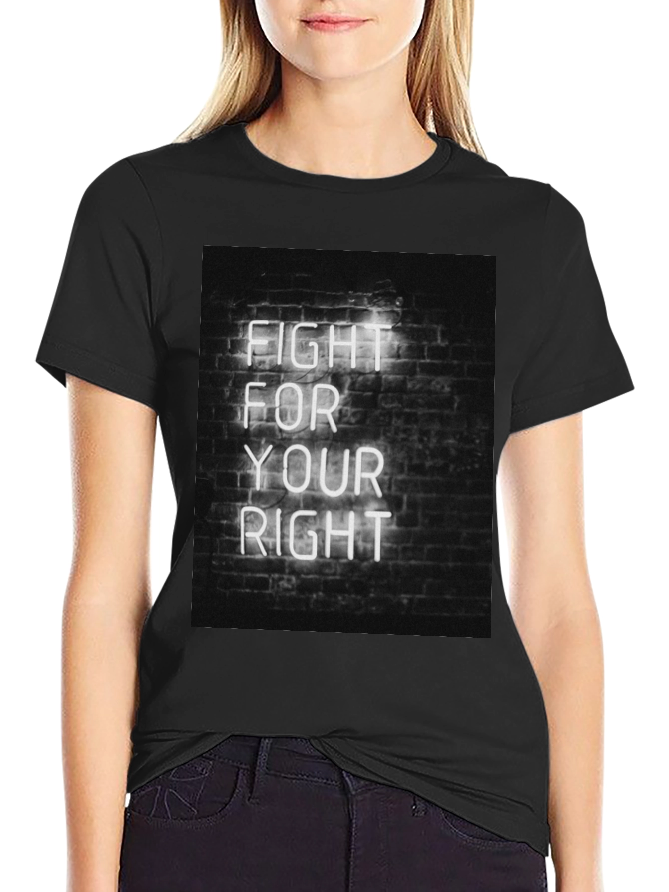 Black Fight For Your Right Tee view 2