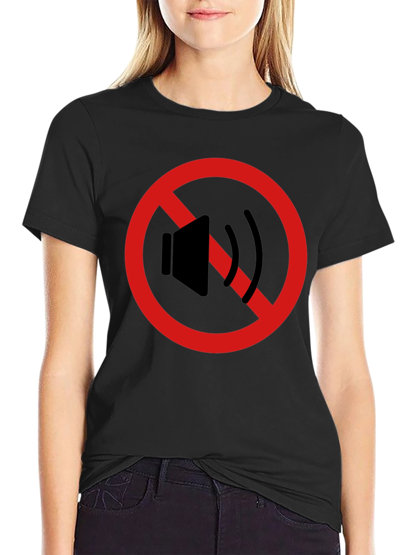 Black Silence Please T-Shirt - Anti-Noise Graphic Tee view 2