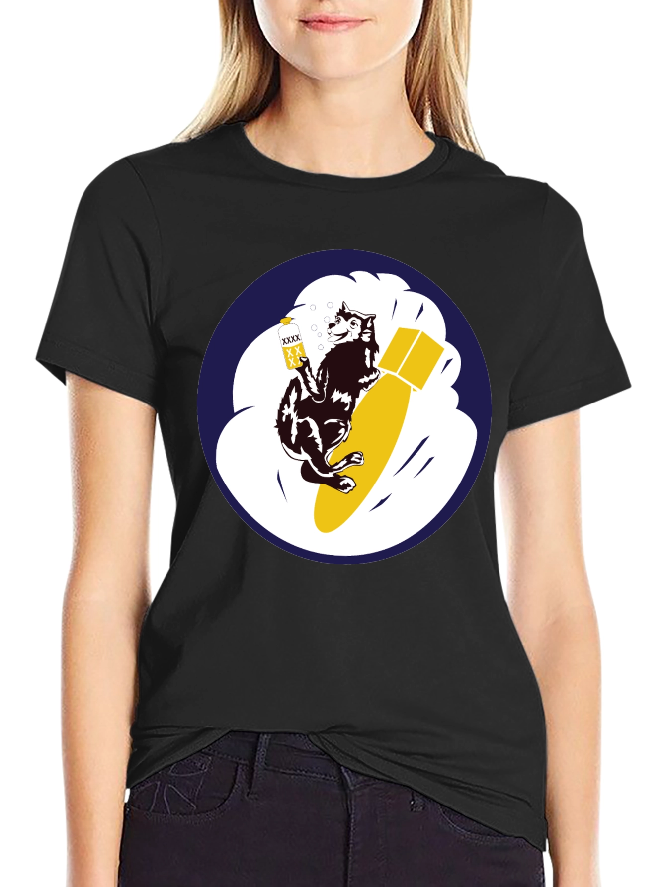 Black Cool Dog Bomb T-Shirt view 2