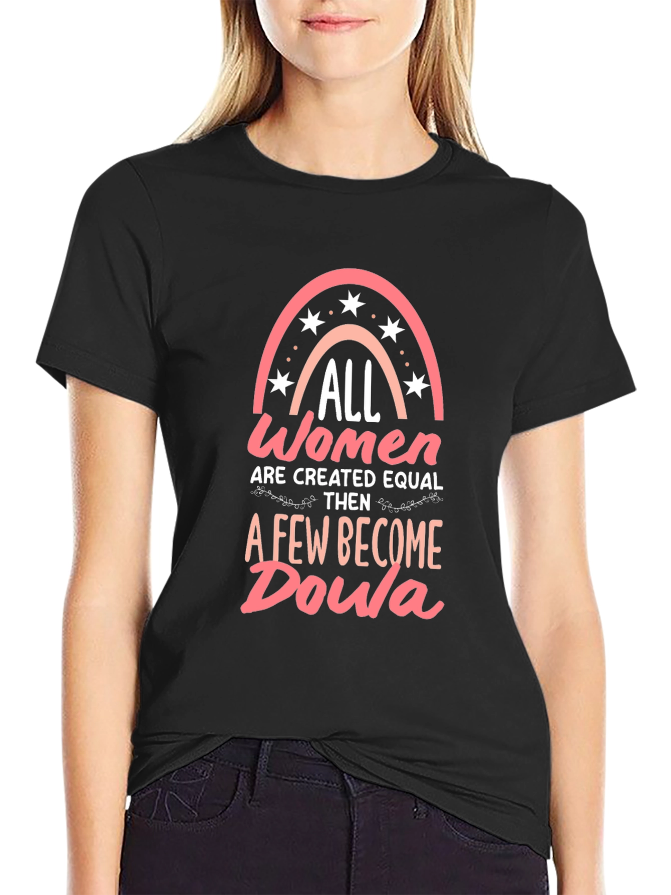 Black All Women Created Equal Doula Graphic T-Shirt view 2