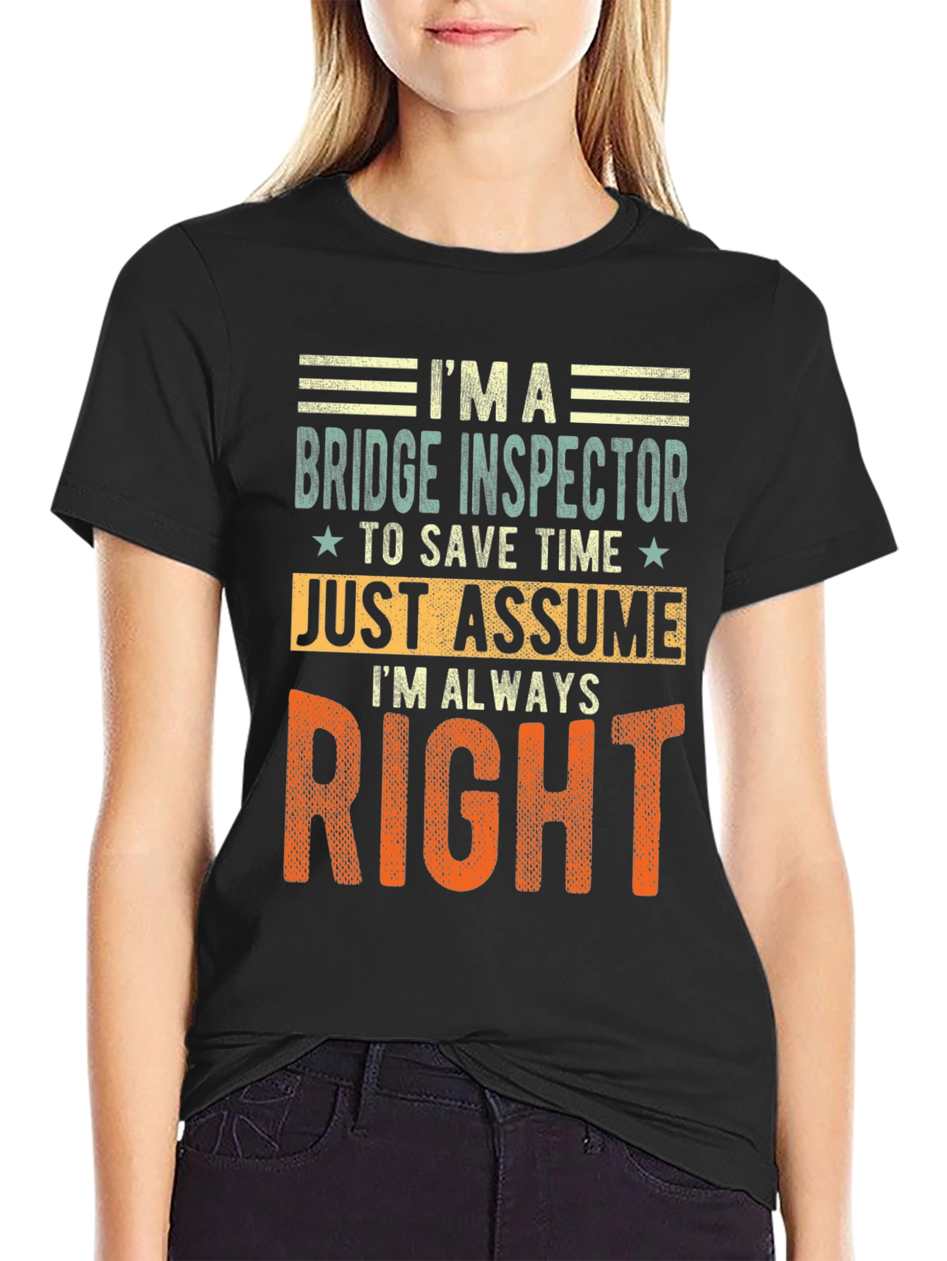Black Bridge Inspector Always Right Graphic Tee view 2