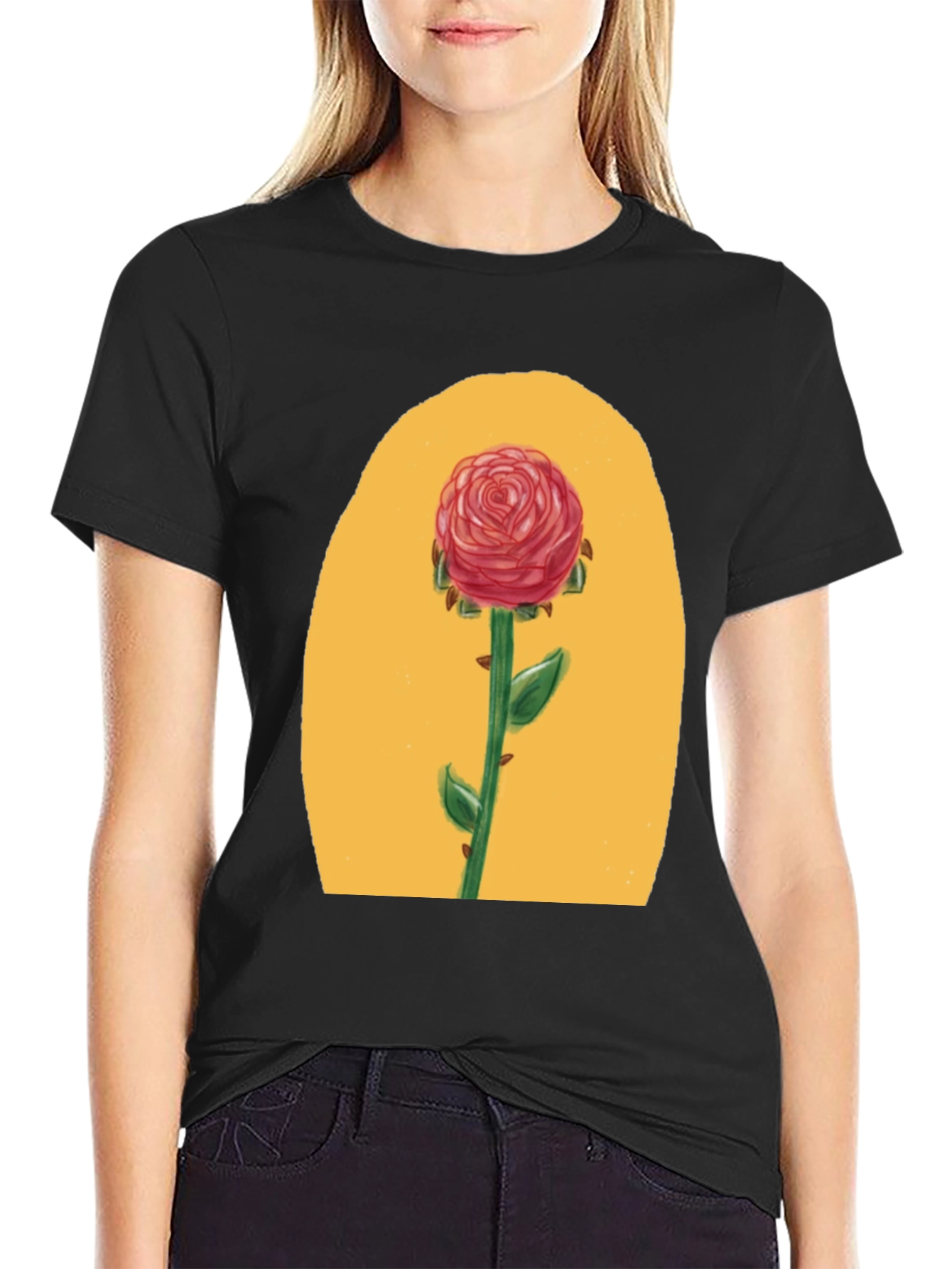 Black Rose Graphic Tee - Beauty & Beast Inspired view 2