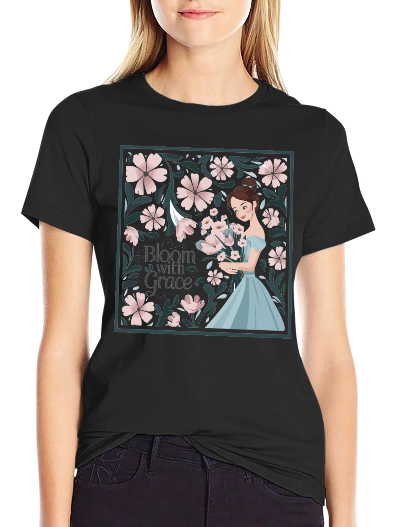 Black Bloom with Grace T-Shirt view 2