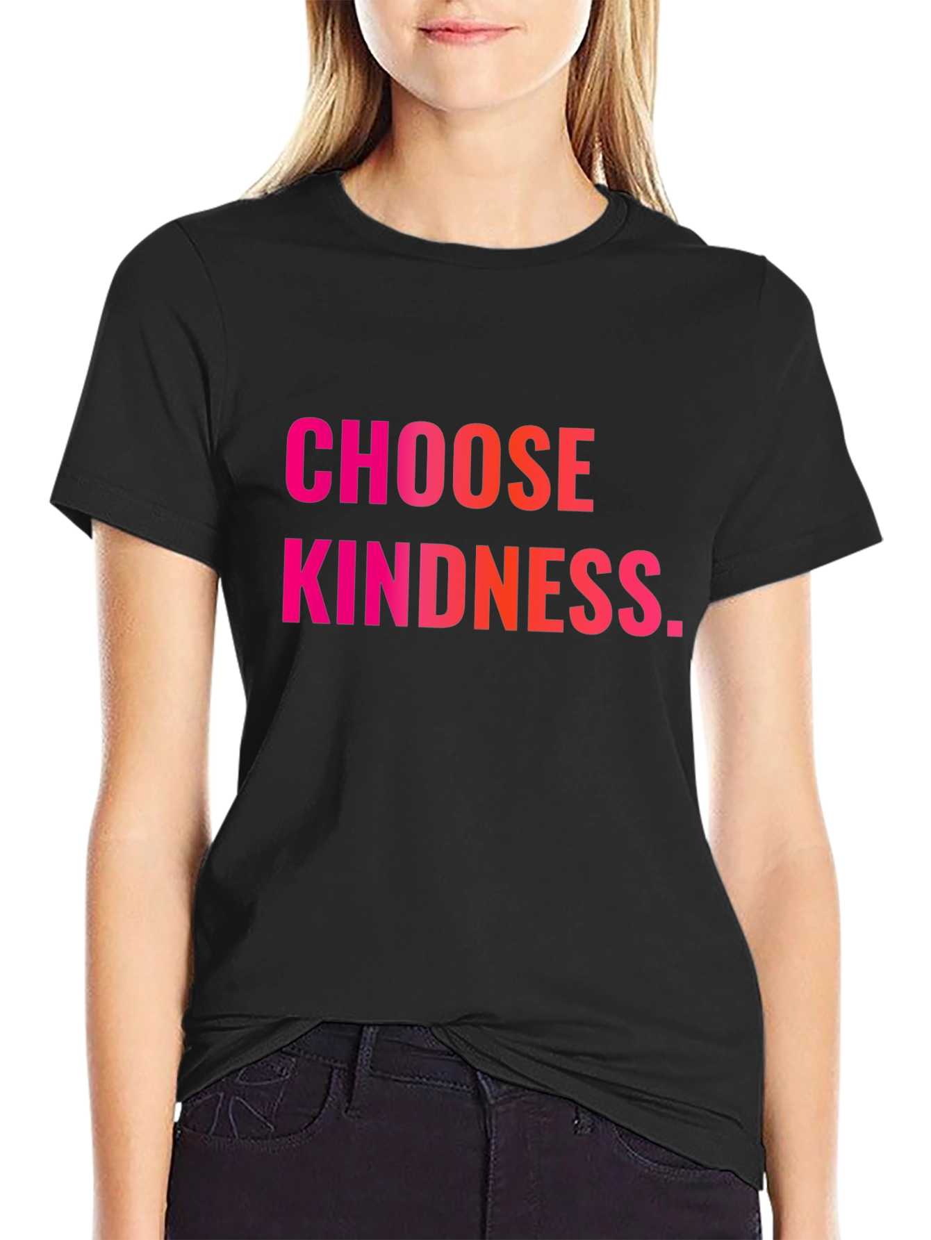 Black Choose Kindness Black Graphic T-Shirt view 2