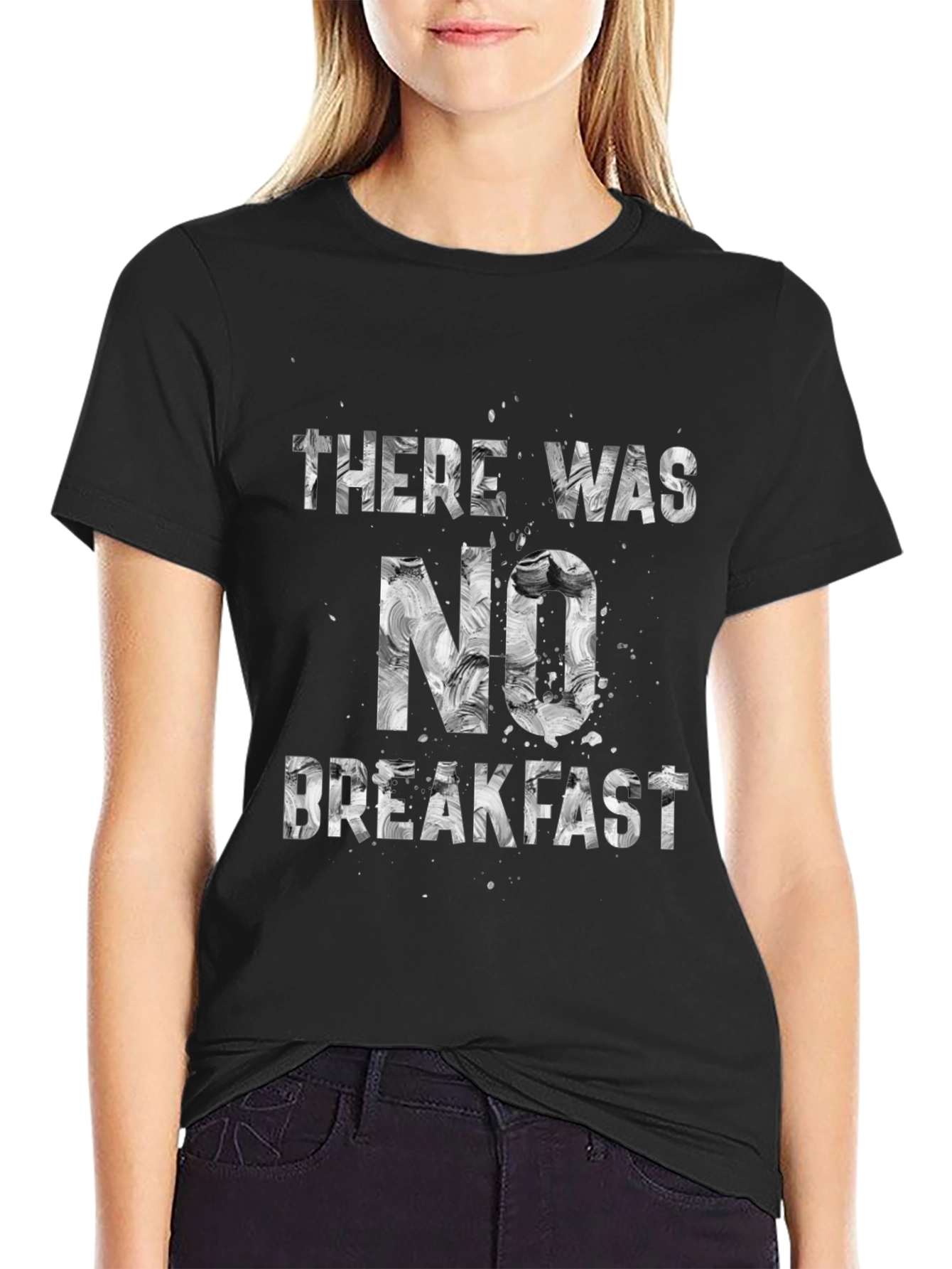 Black No Breakfast Graphic Tee - Premium Cotton view 2