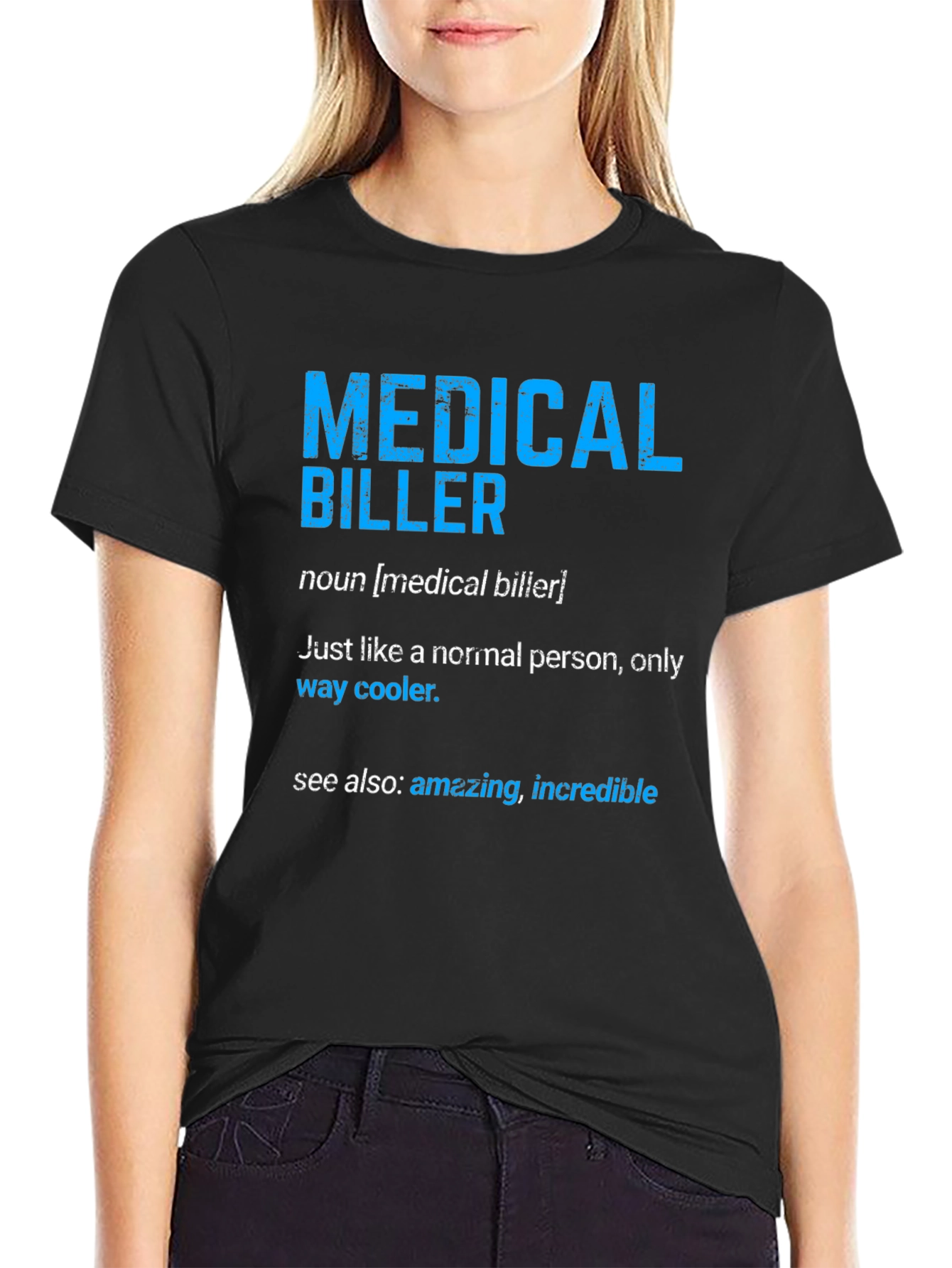 Black Medical Biller Definition T-Shirt view 2