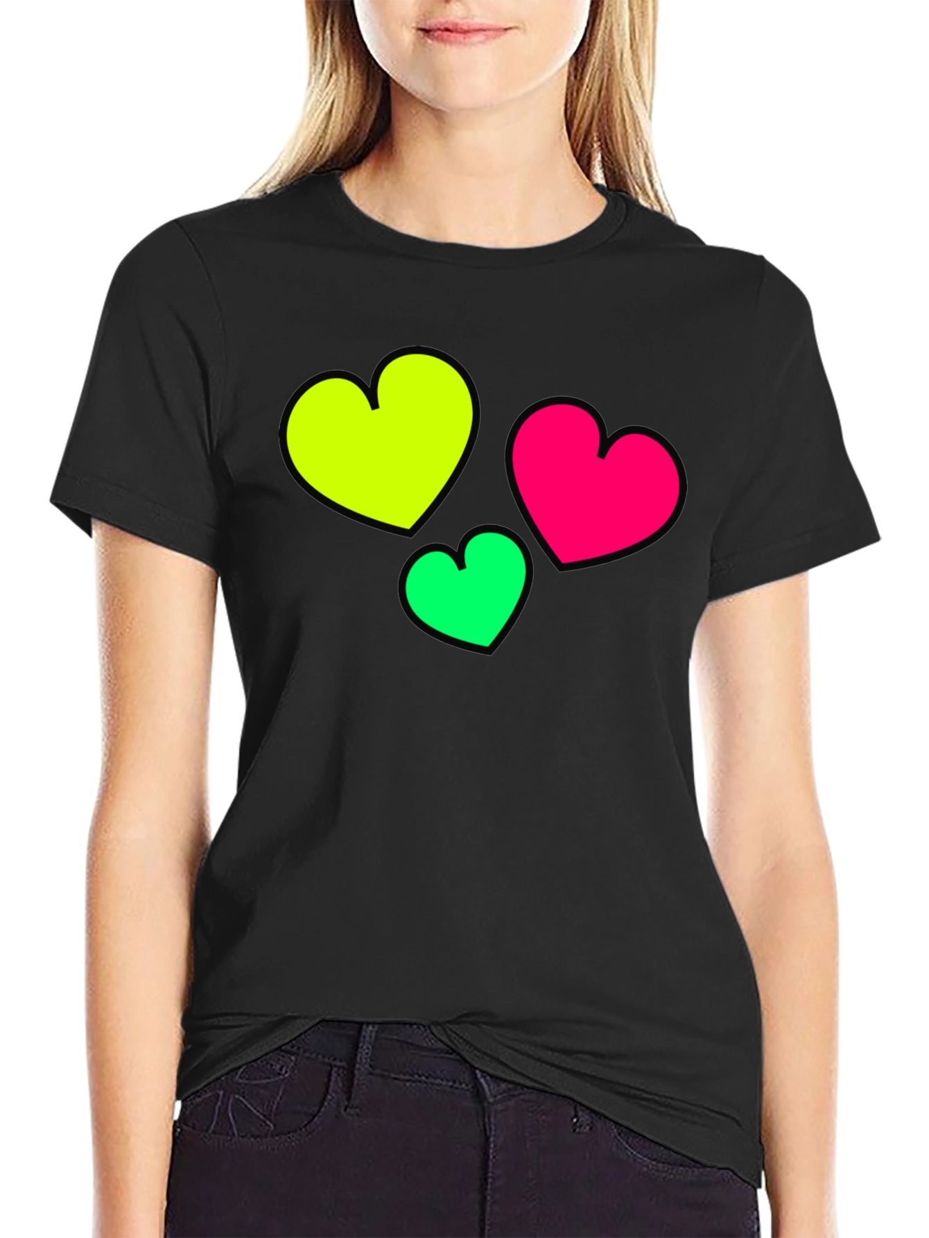 Black Heart Graphic Black T-Shirt view 2