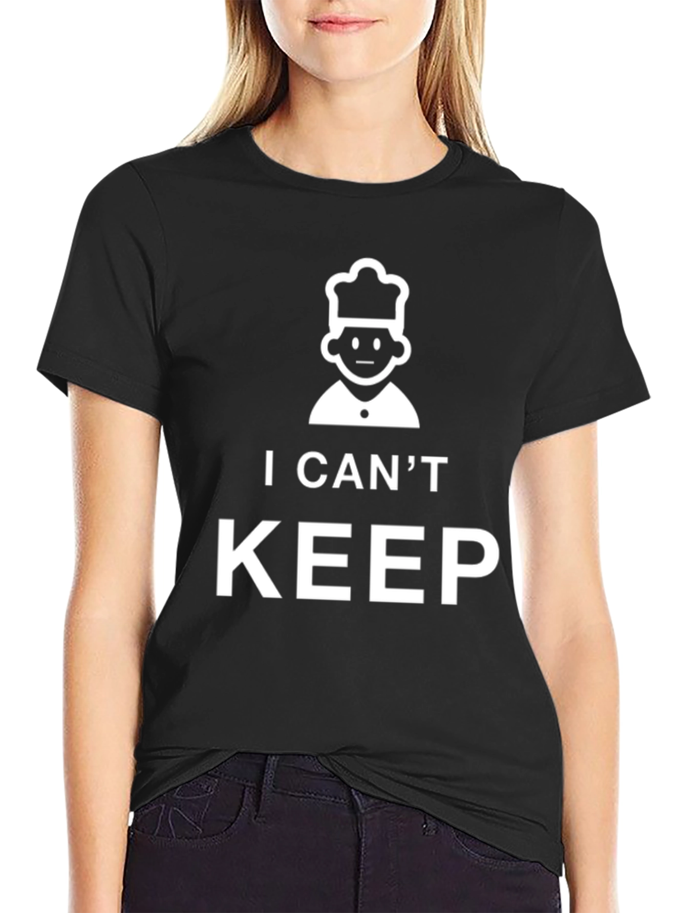 Black I Can't Keep Calm I'm a Chef Funny T-Shirt view 2
