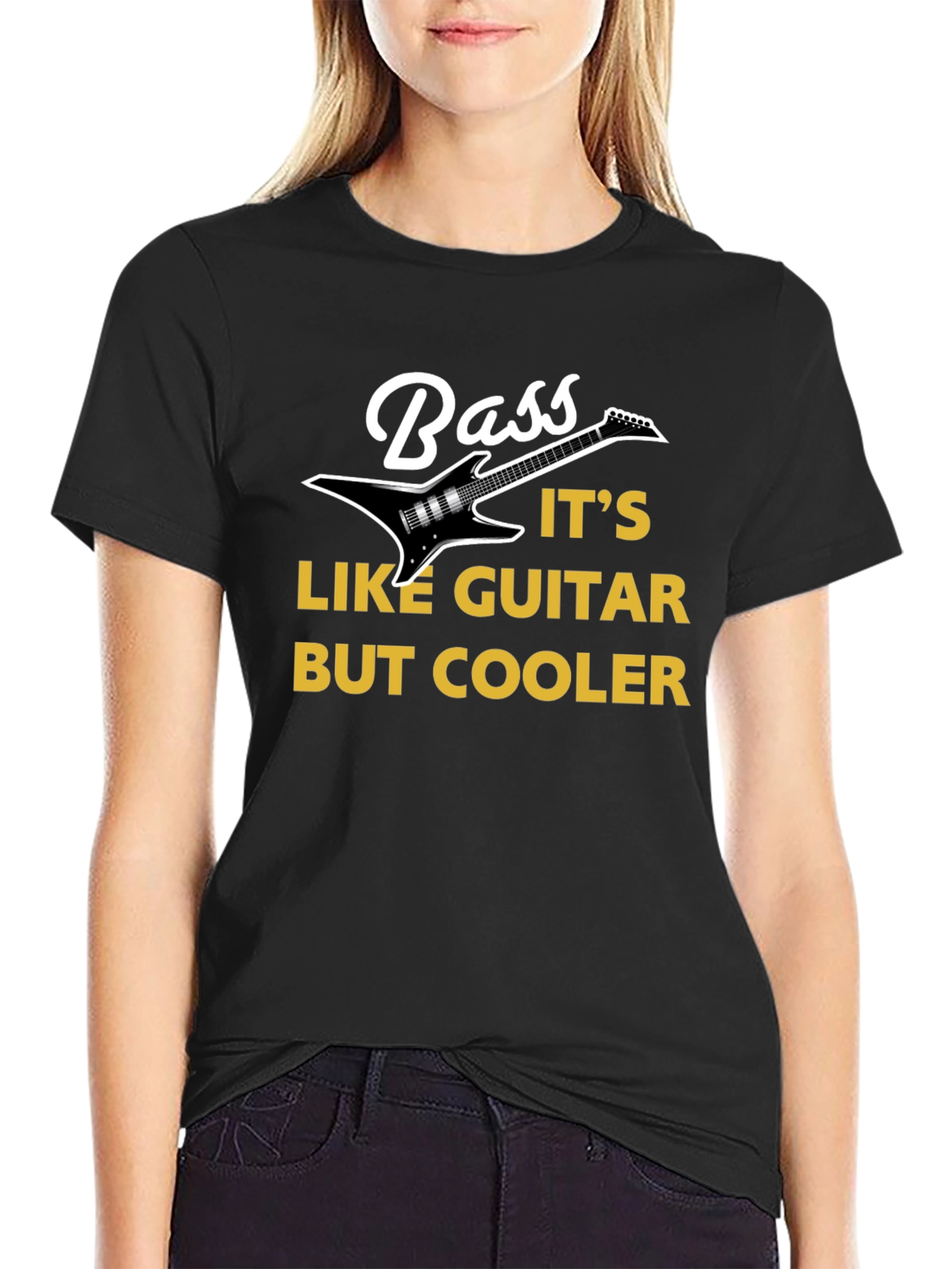 Black Bass Guitar T-Shirt: It's Like Guitar But Cooler! view 2