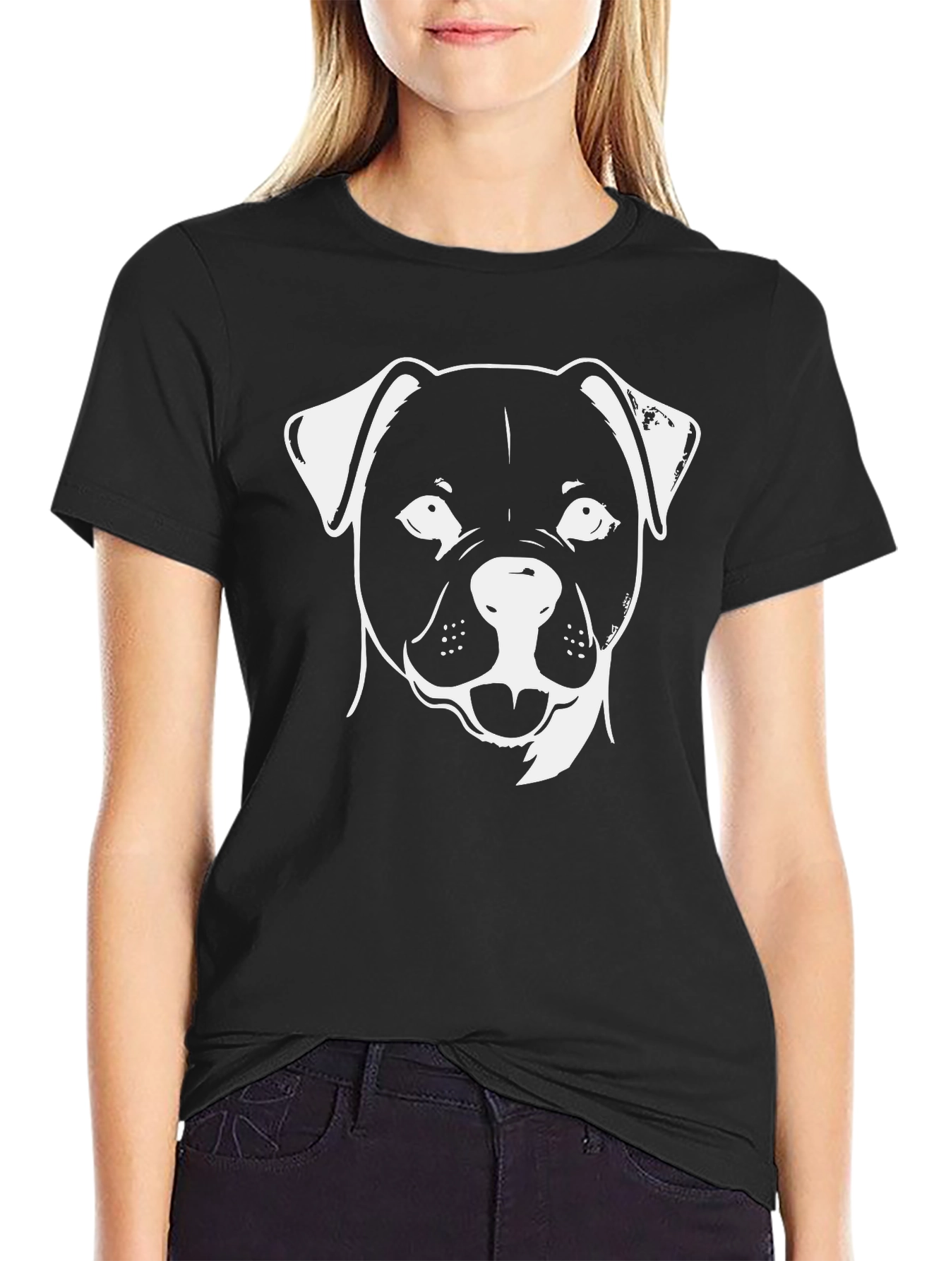 Black Dog Breed T-Shirt: Classic Black Cotton Tee view 2