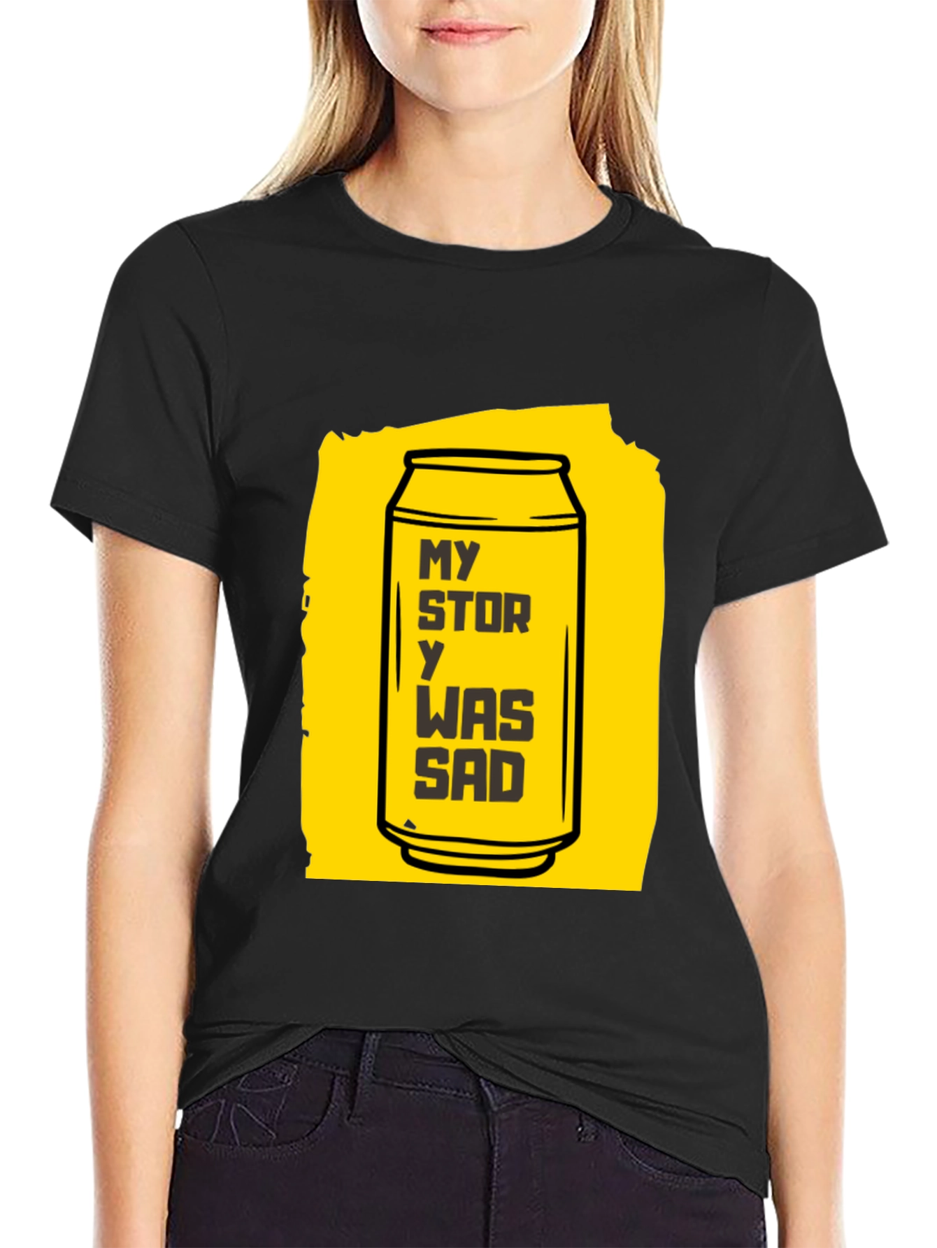 Black My Story Was Sad T-Shirt Novelty Graphic Tee view 2
