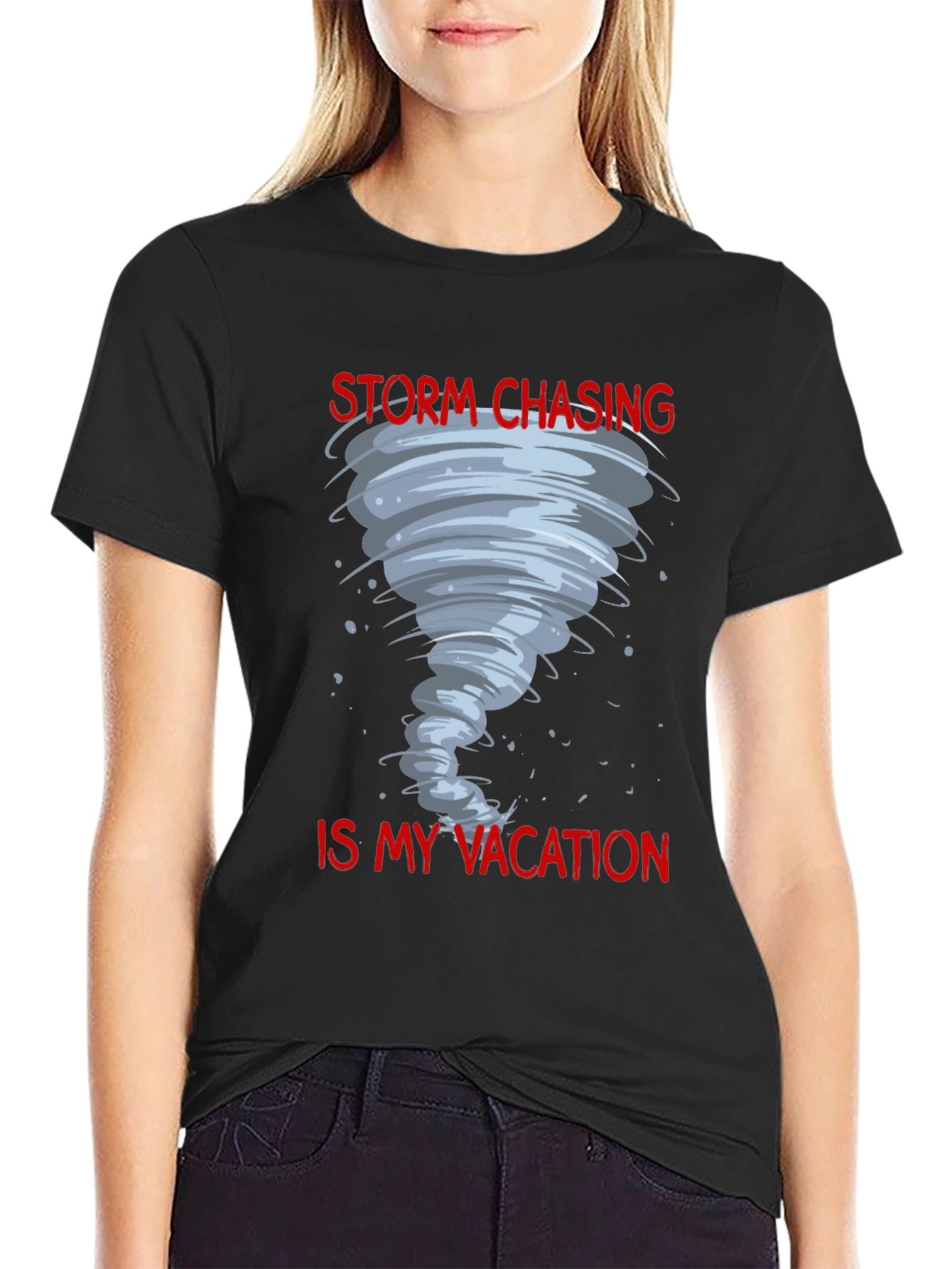 Black Storm Chasing Vacation Tee view 2
