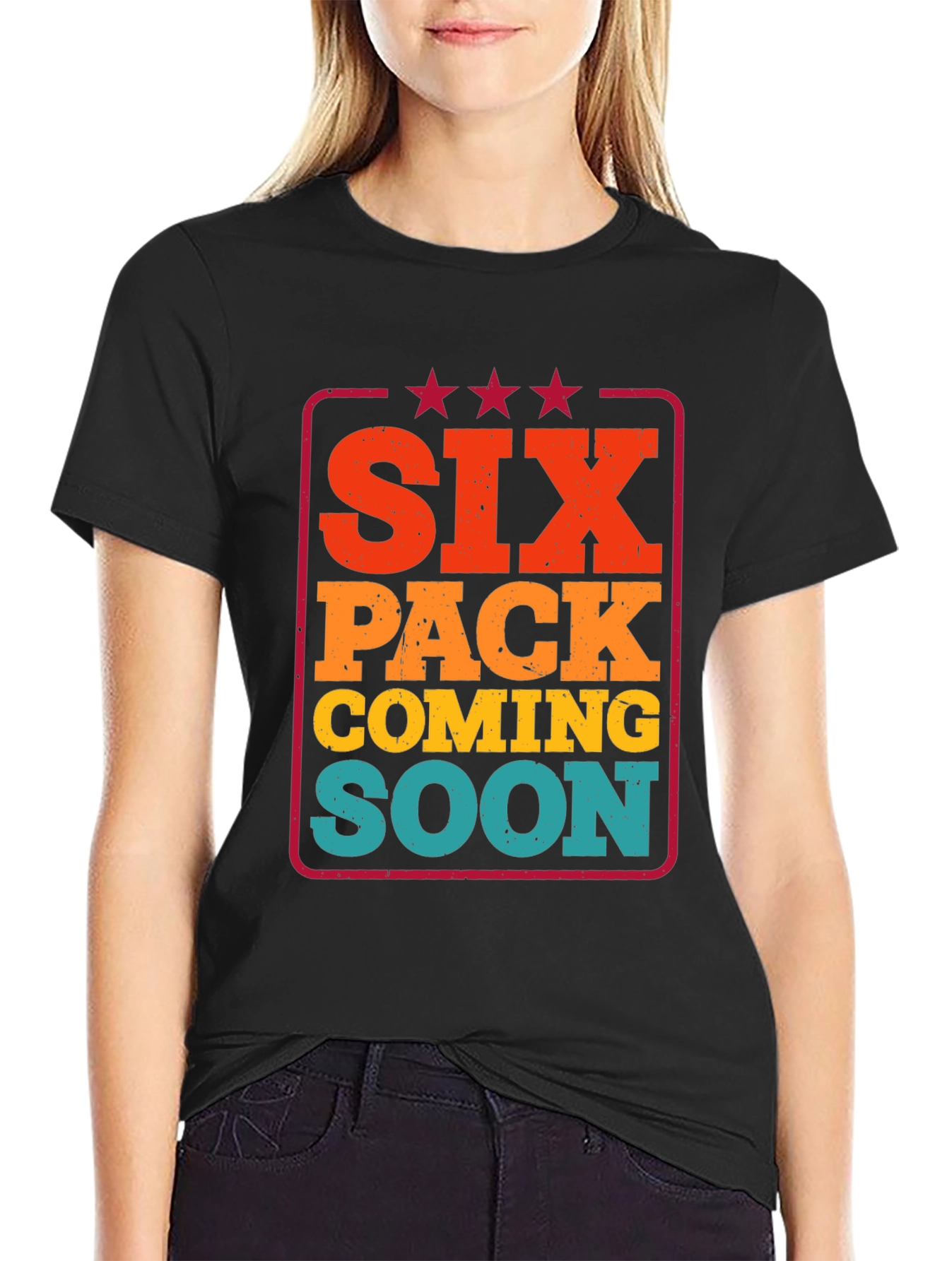 Black Six Pack Coming Soon Men's Black Graphic T-Shirt view 2