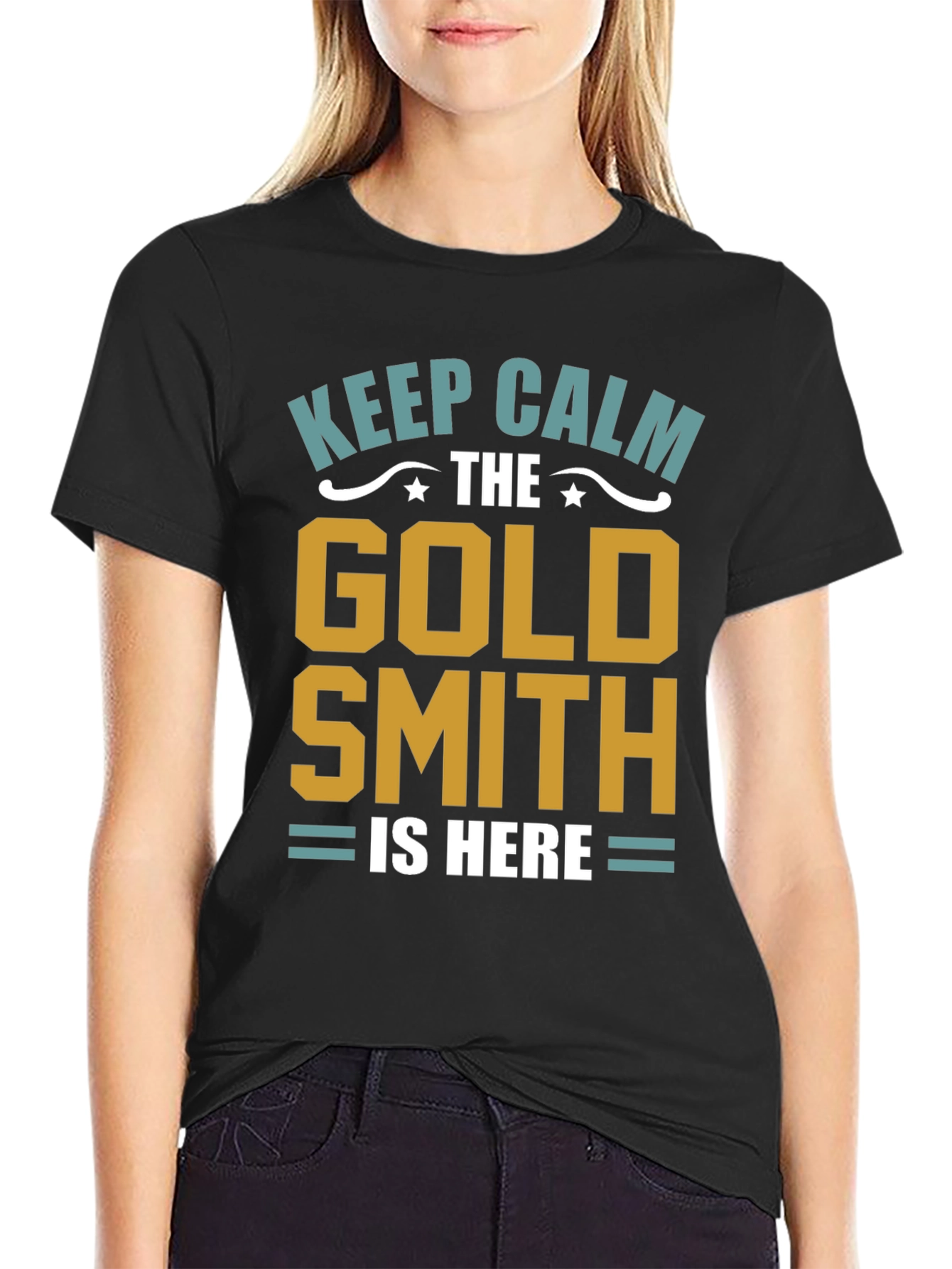 Black Keep Calm Goldsmith T-Shirt - Artisan Gift view 2