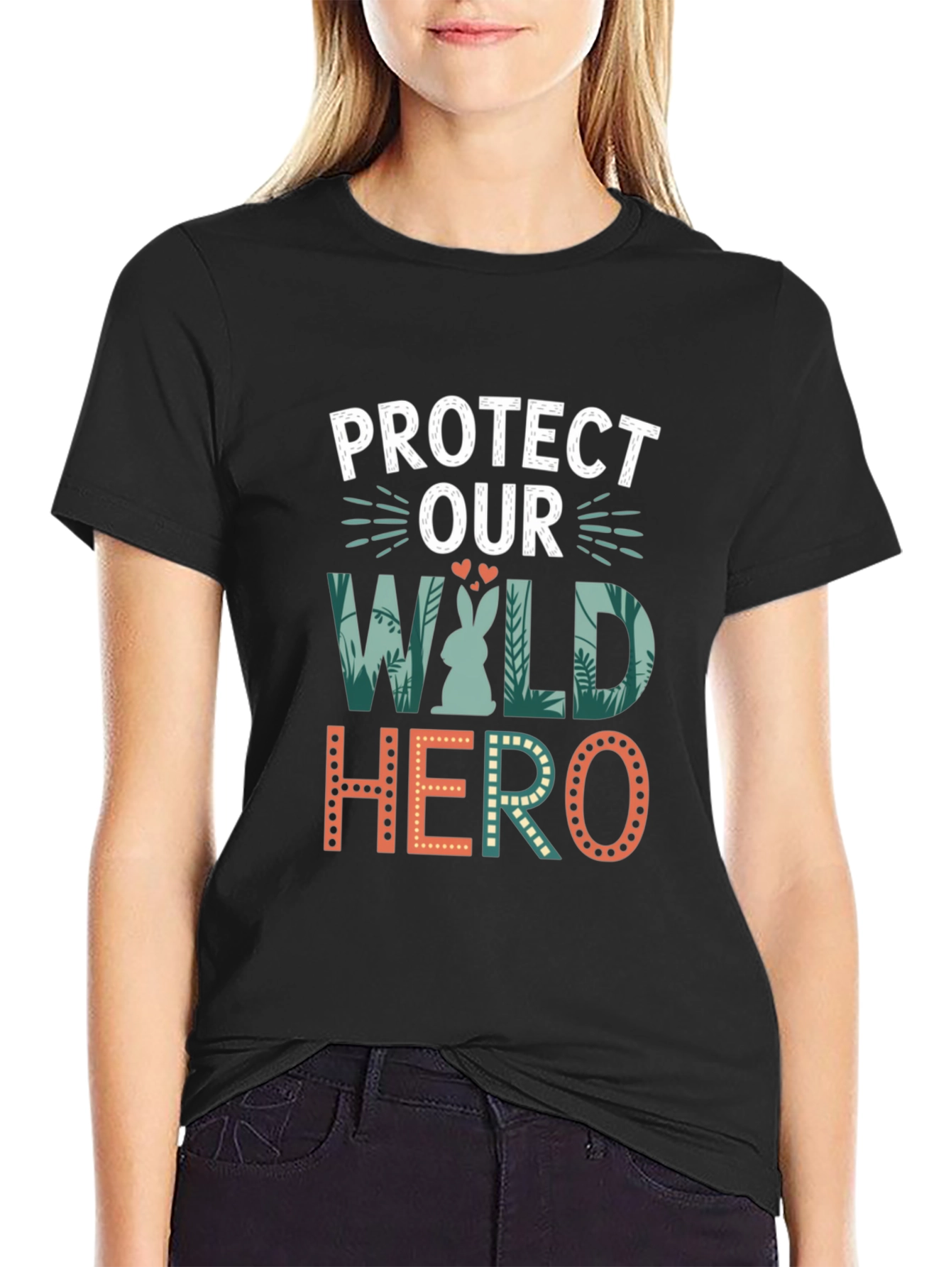 Black Protect Our Wild Hero Graphic Tee view 2