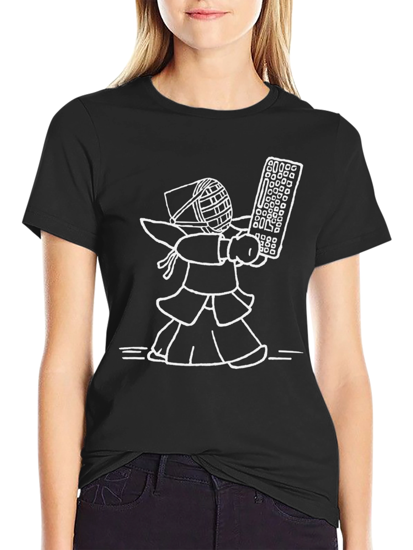 Black Kendo Keyboard T-Shirt - Black Cotton Tee view 2