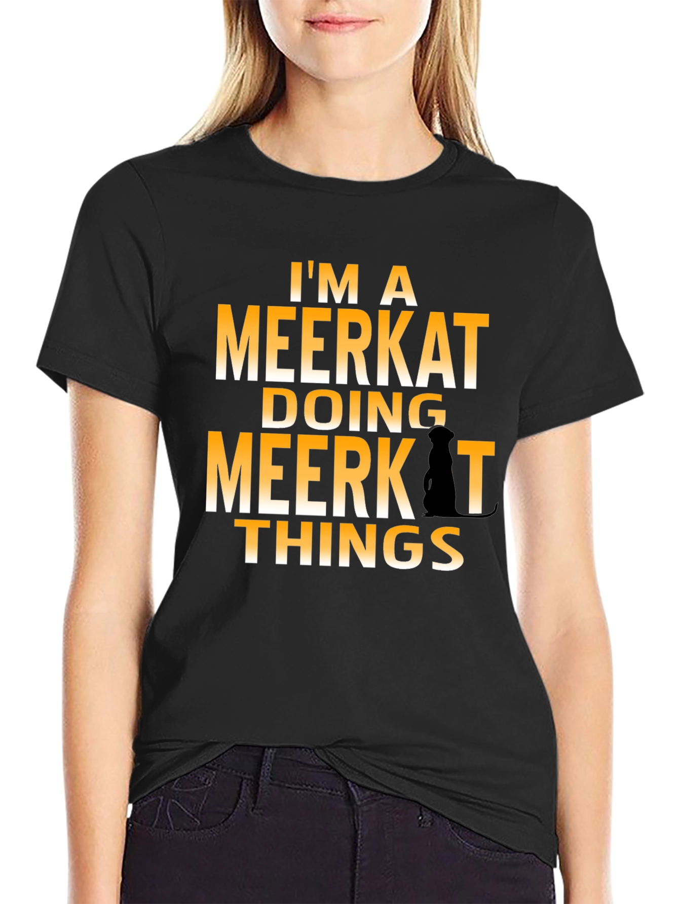 Black I'm a Meerkat Doing Meerkat Things T-Shirt view 2
