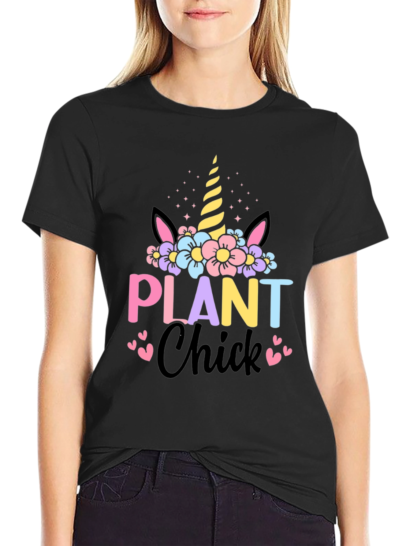 Plant Chick Unicorn Graphic T-Shirt - 2