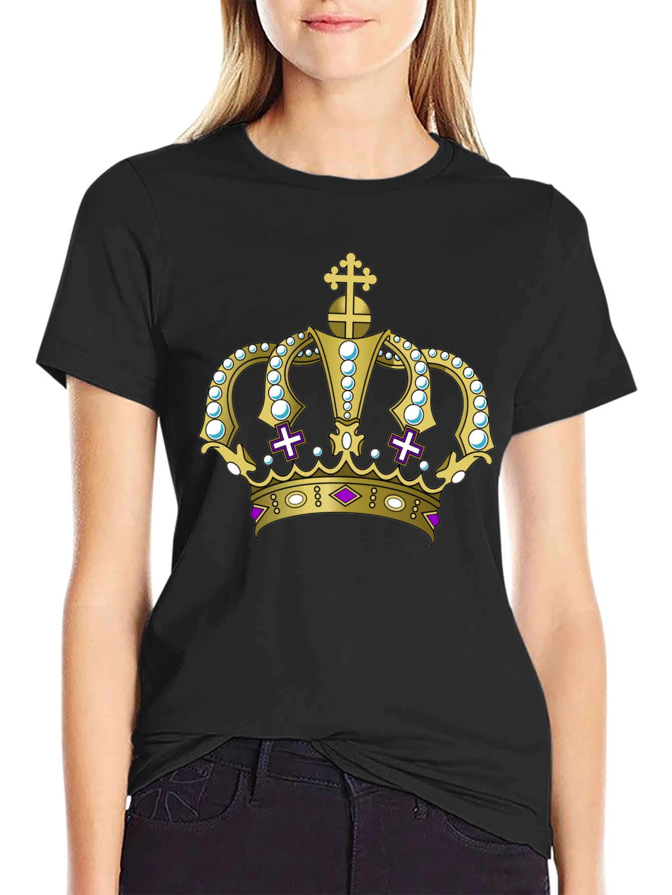 Black Regal Crown Graphic T-Shirt - Black view 2