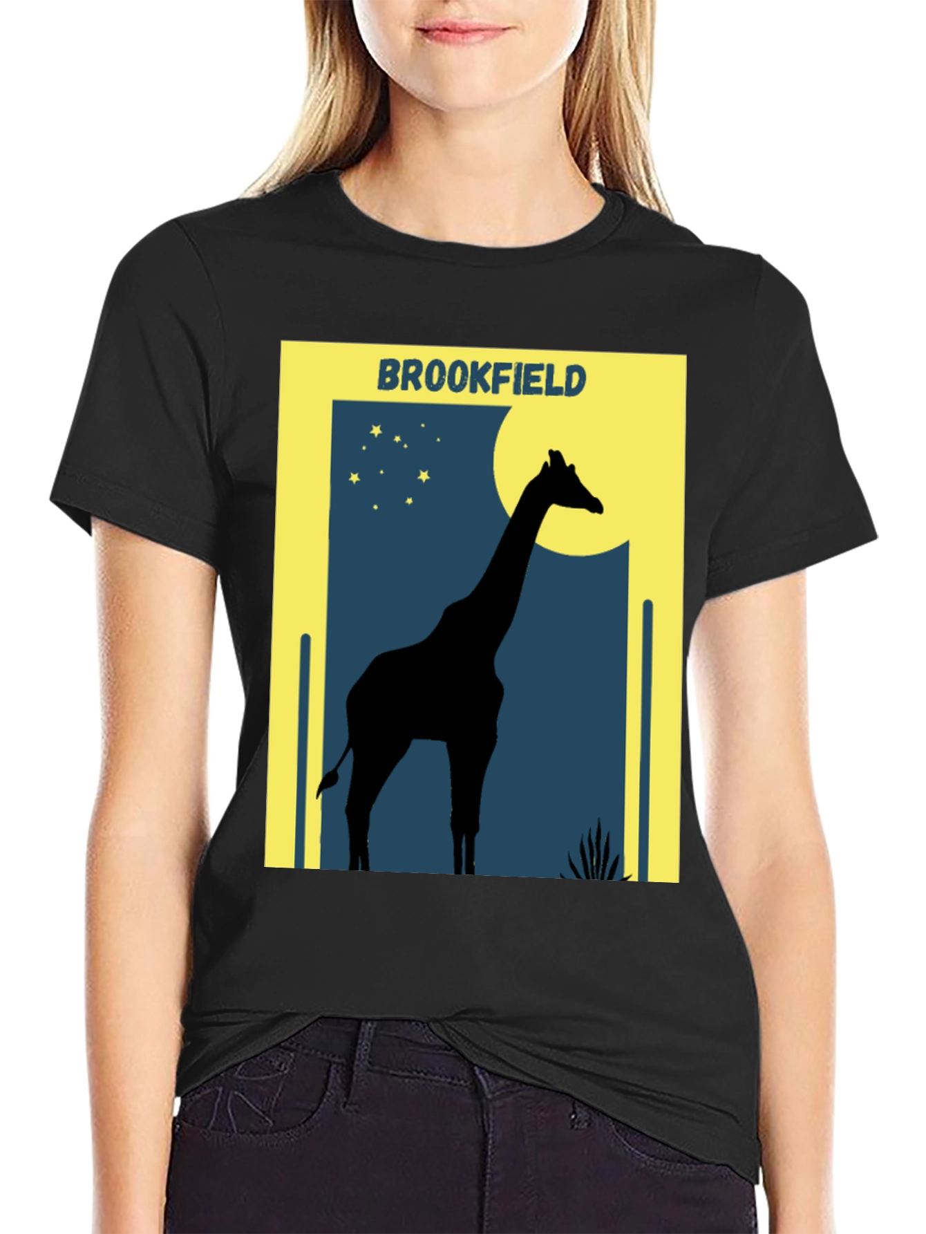 Black Brookfield Giraffe T-Shirt: Graphic Tee view 2