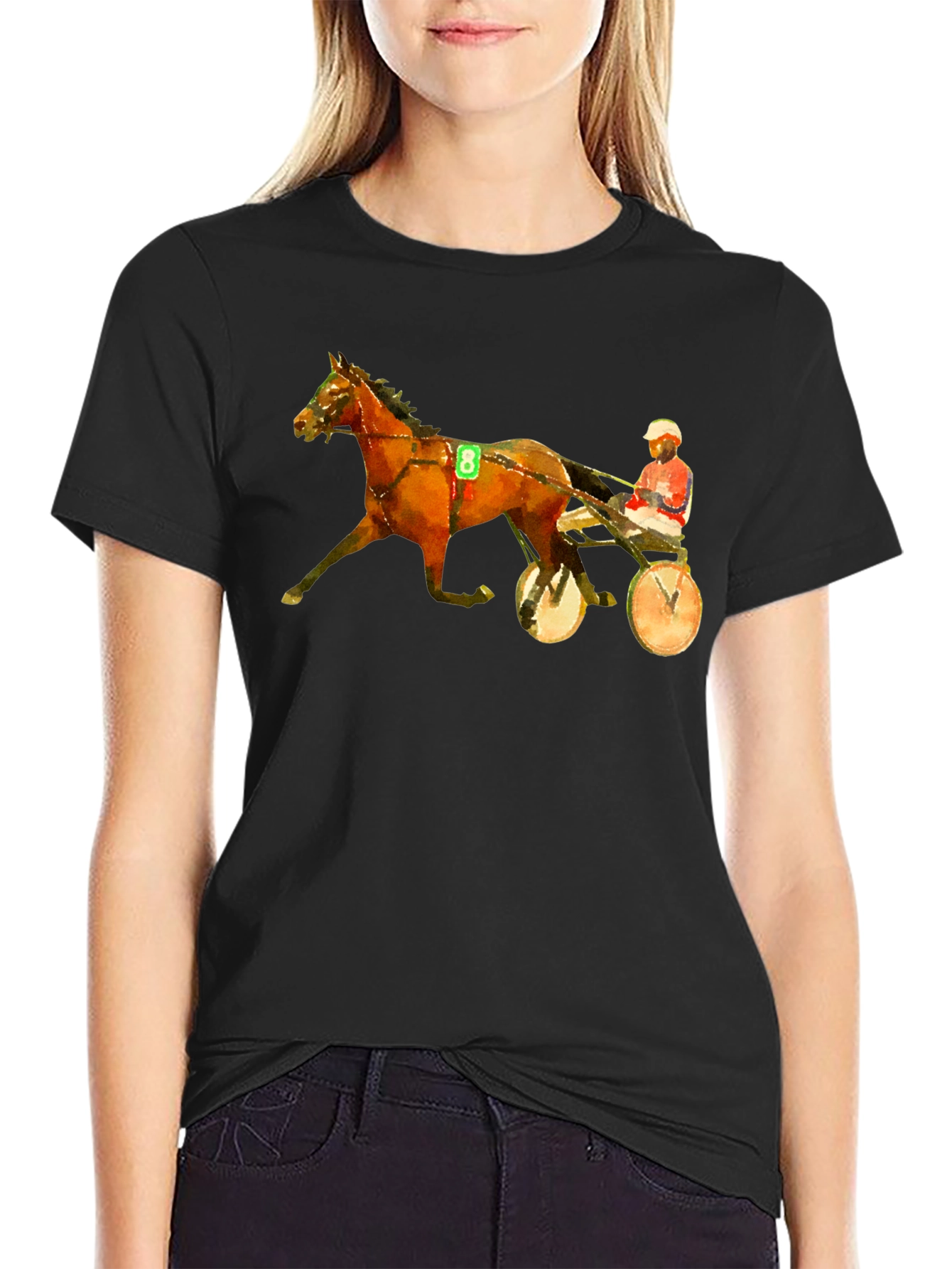 Black Harness Racing Graphic Tee - Black T-Shirt view 2