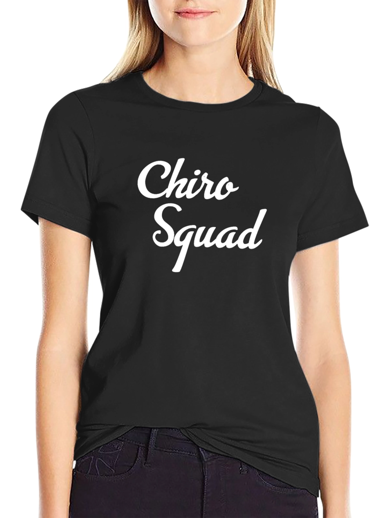 Black Chiro Squad Black T-Shirt - Chiropractic Pride view 2