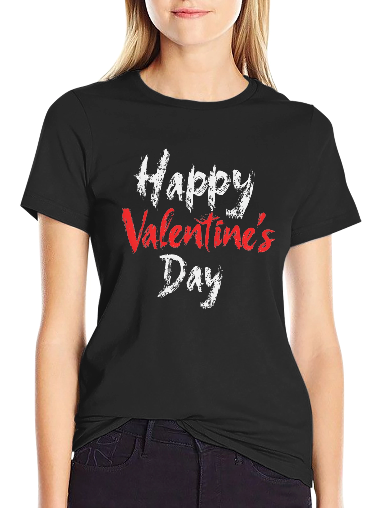 Black Happy Valentine's Day Graphic Tee view 2