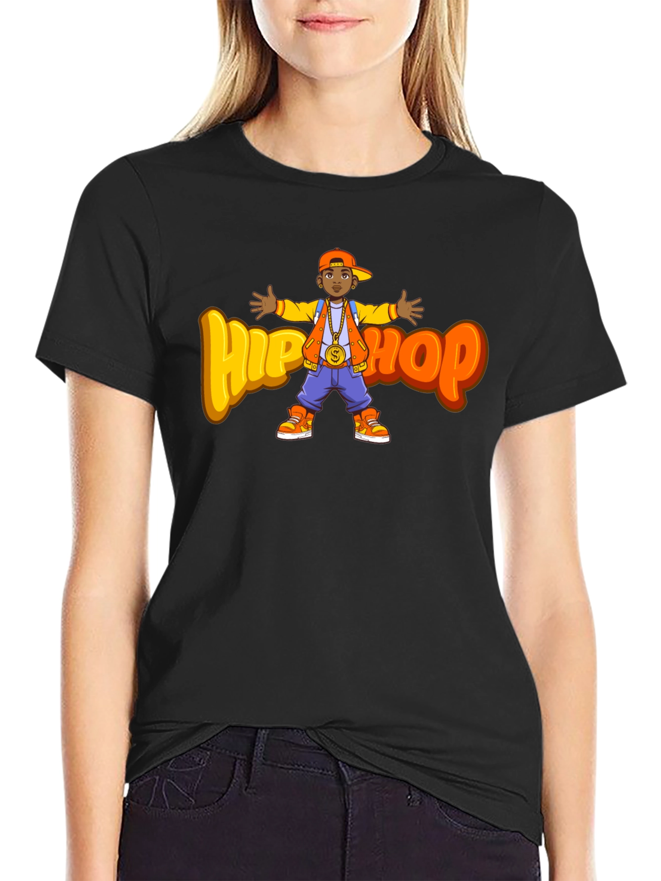 Black Hip Hop Kid Black T-Shirt view 2