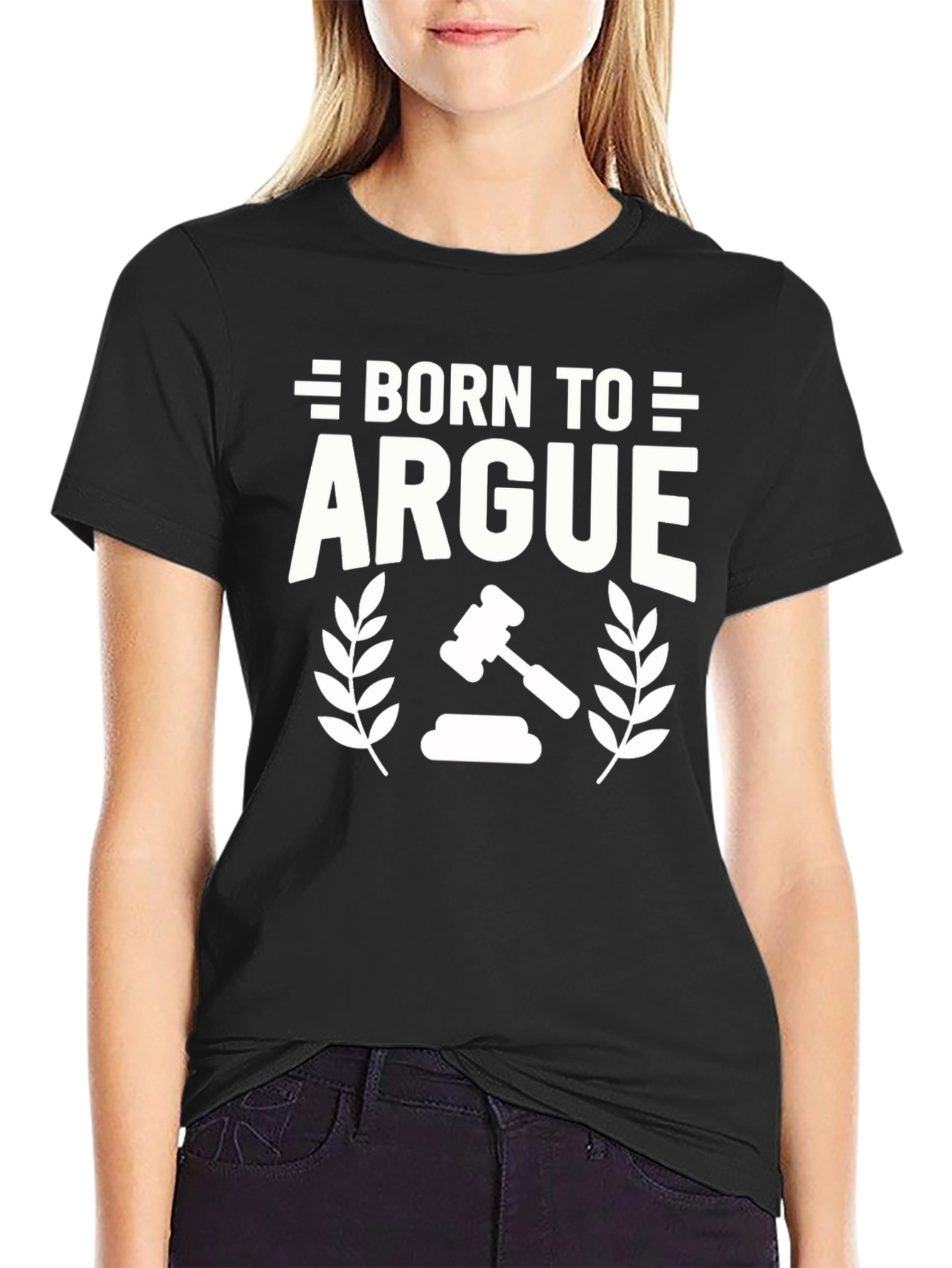 Black Born to Argue T-Shirt - Funny Lawyer Tee view 2