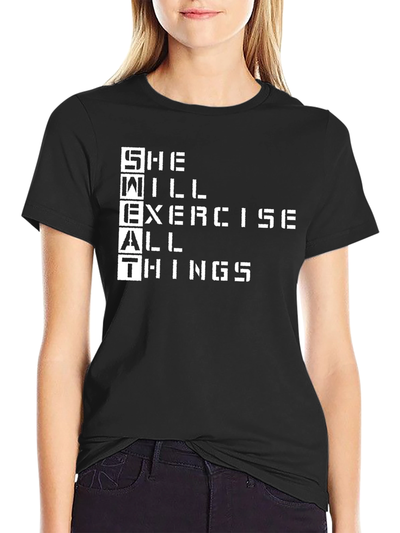 Black She Will Exercise All Things Black T-Shirt view 2
