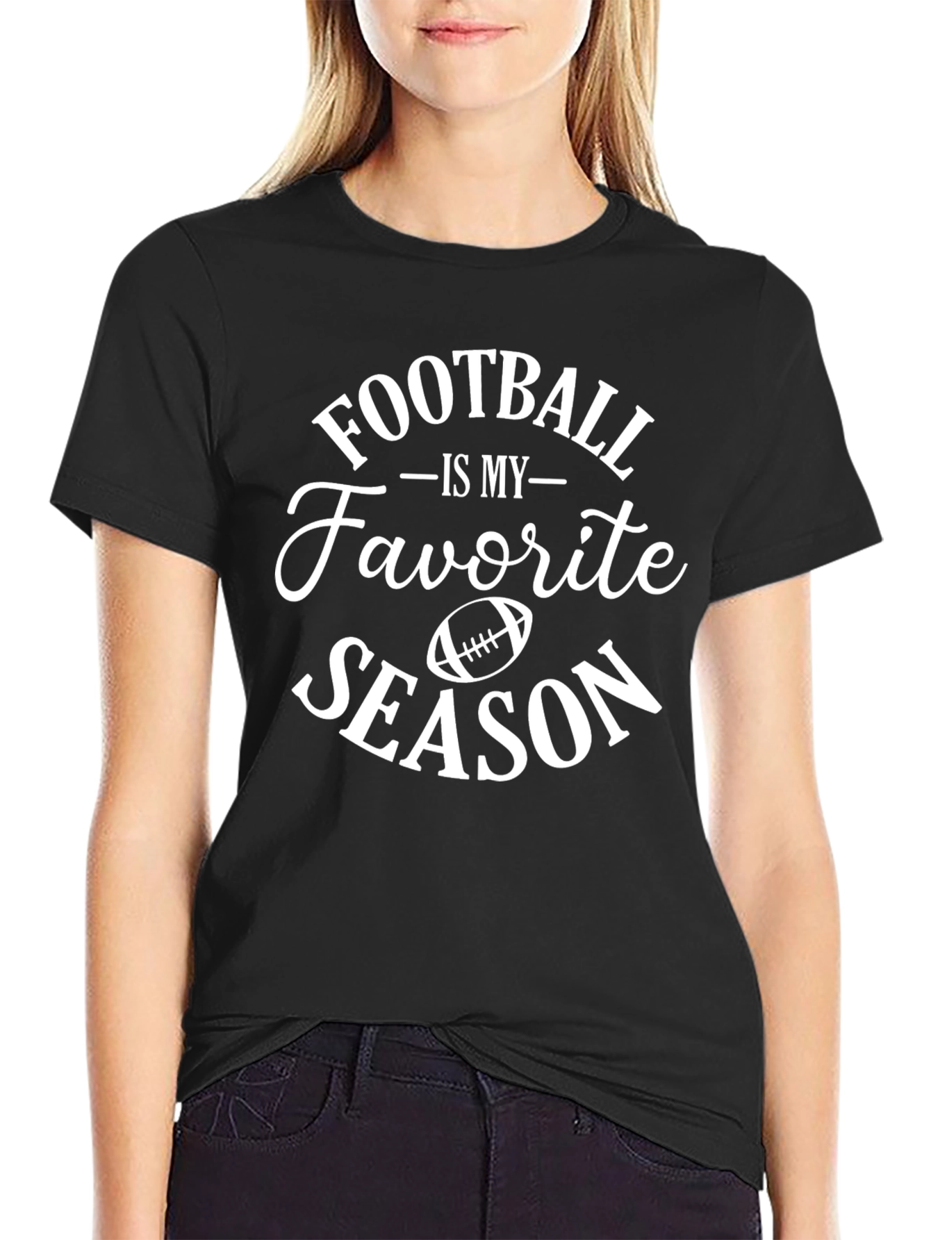 Black Football is My Favorite Season Graphic Tee view 2