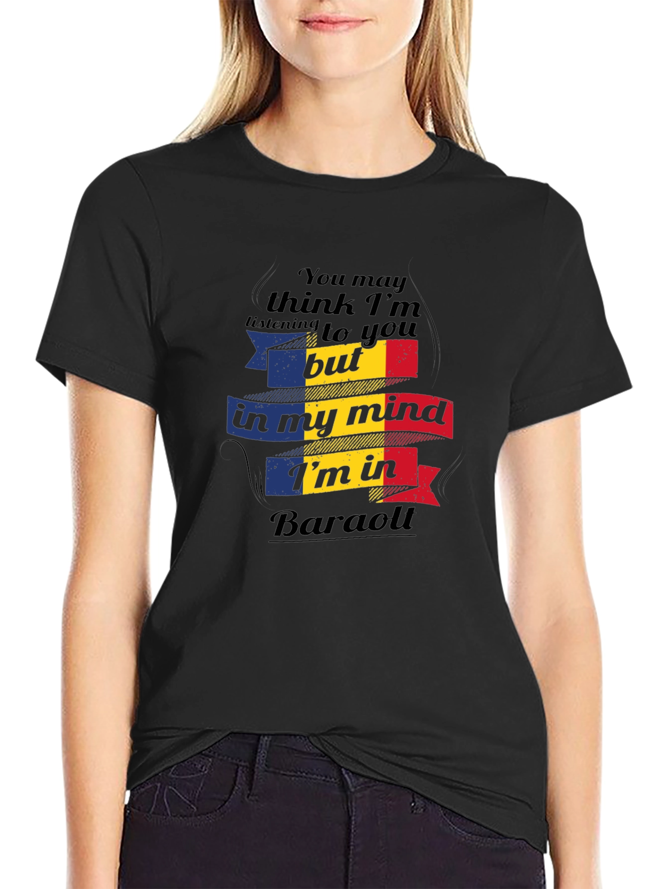 Black Baraolt Mind T-Shirt - Romania Flag Tee view 2
