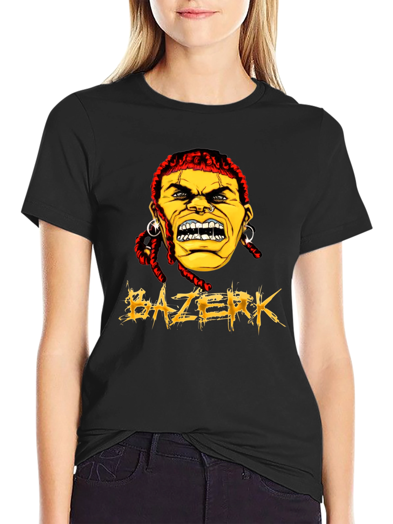 Black BAZERK Graphic Tee - Men's Black Crew Neck view 2