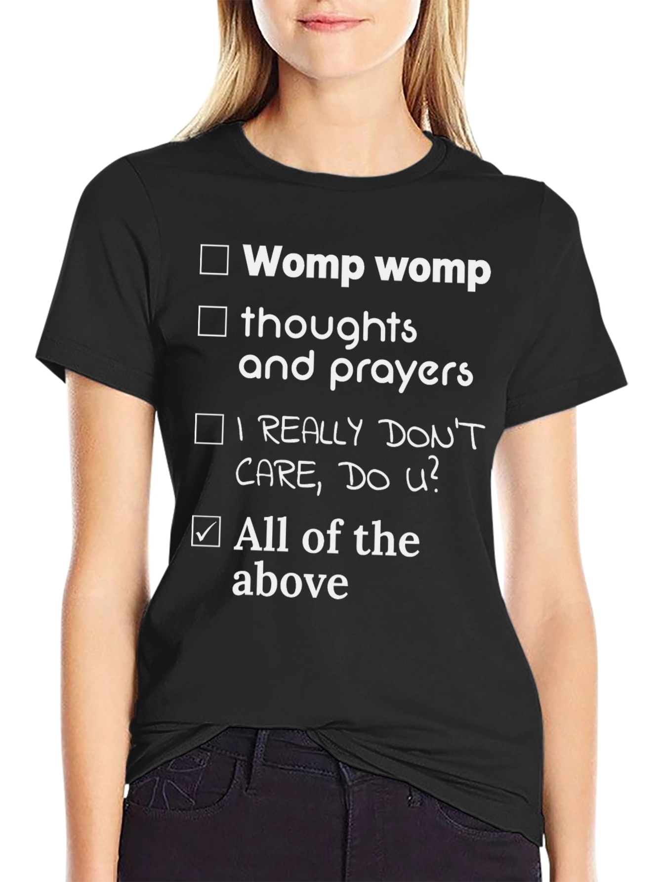 Black Funny Checklist T-Shirt - All of the Above view 2